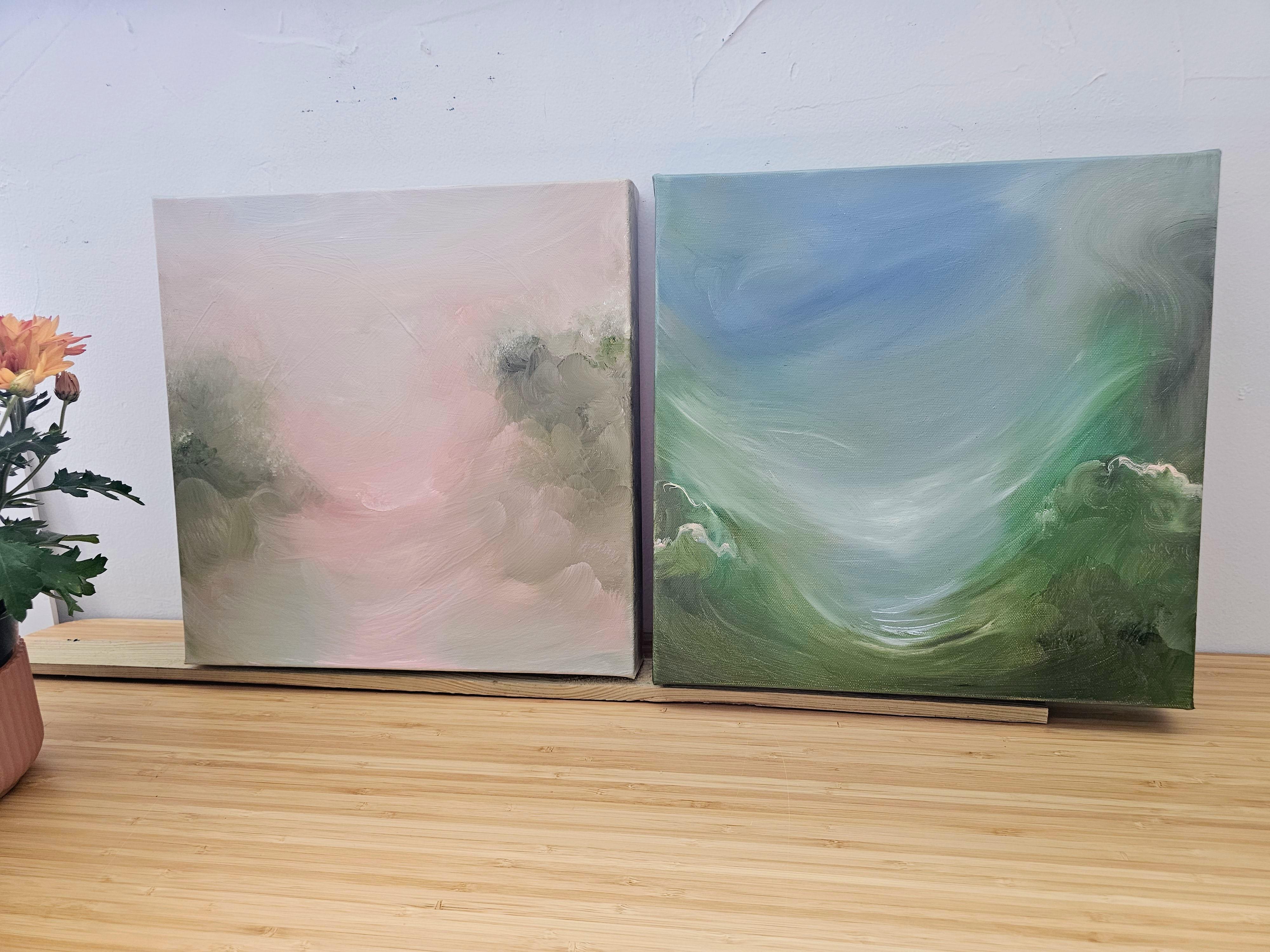 Autumn Lullaby - Verträumte Herbst abstrakte Landschaft Sonnenuntergang Gemälde im Angebot 7