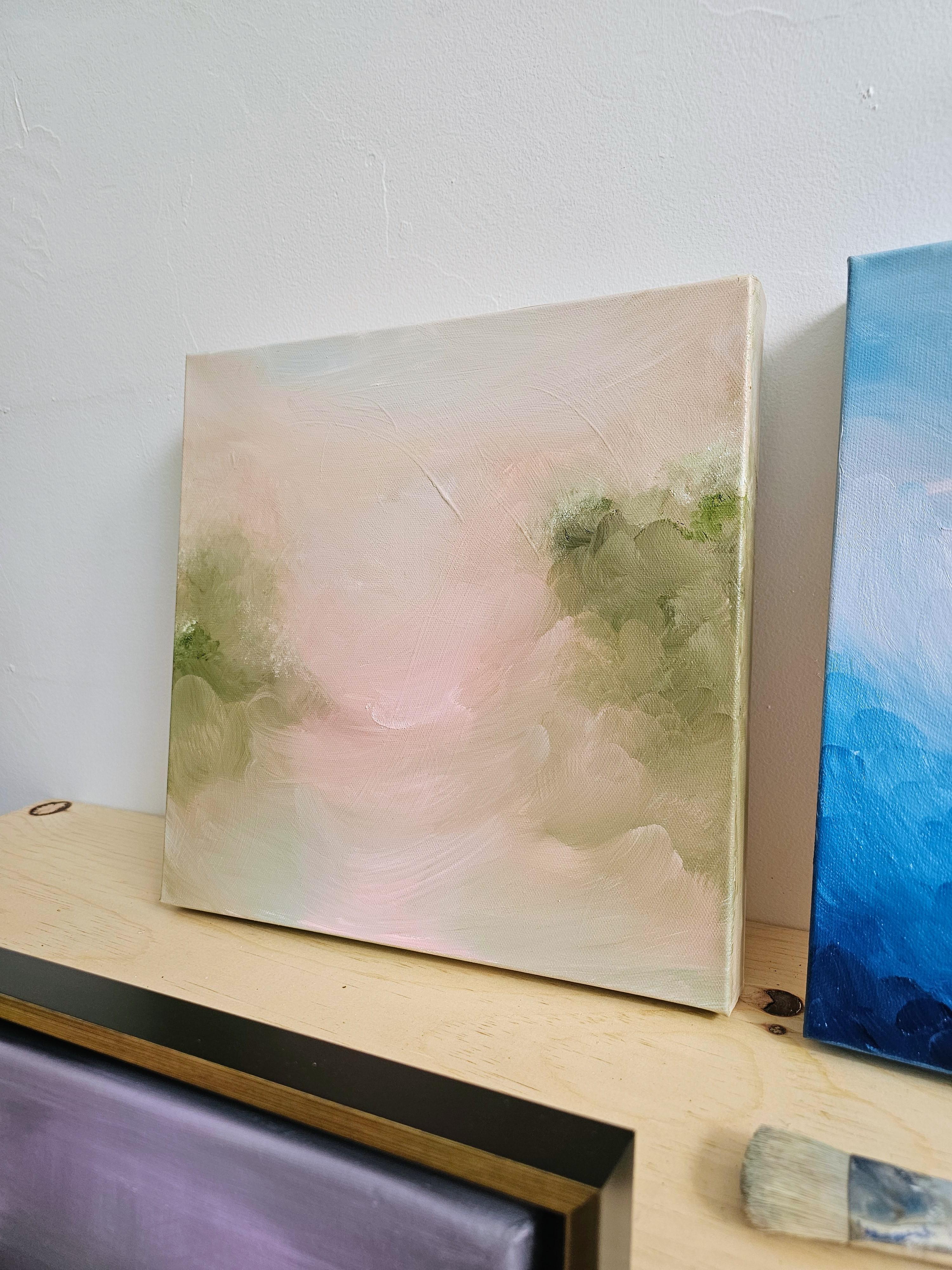 Autumn Lullaby - Verträumte Herbst abstrakte Landschaft Sonnenuntergang Gemälde im Angebot 8