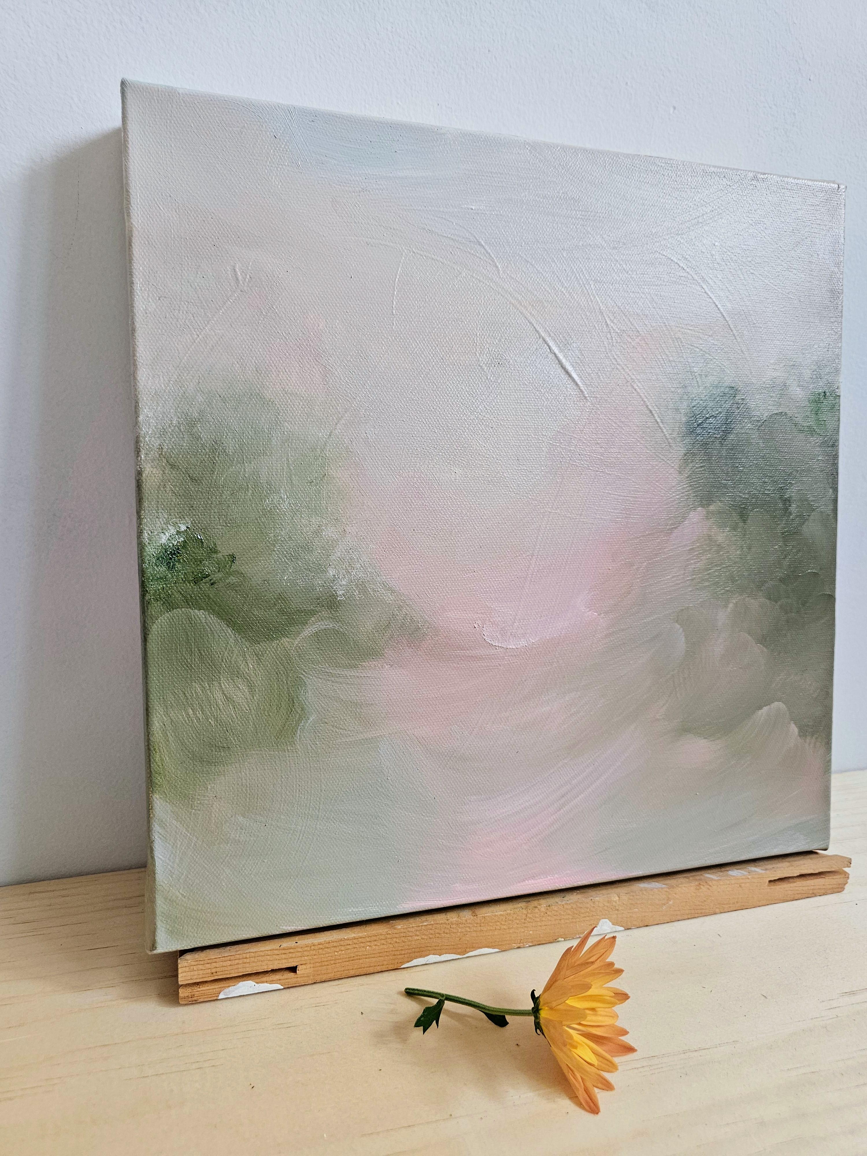 Autumn Lullaby - Verträumte Herbst abstrakte Landschaft Sonnenuntergang Gemälde im Angebot 1