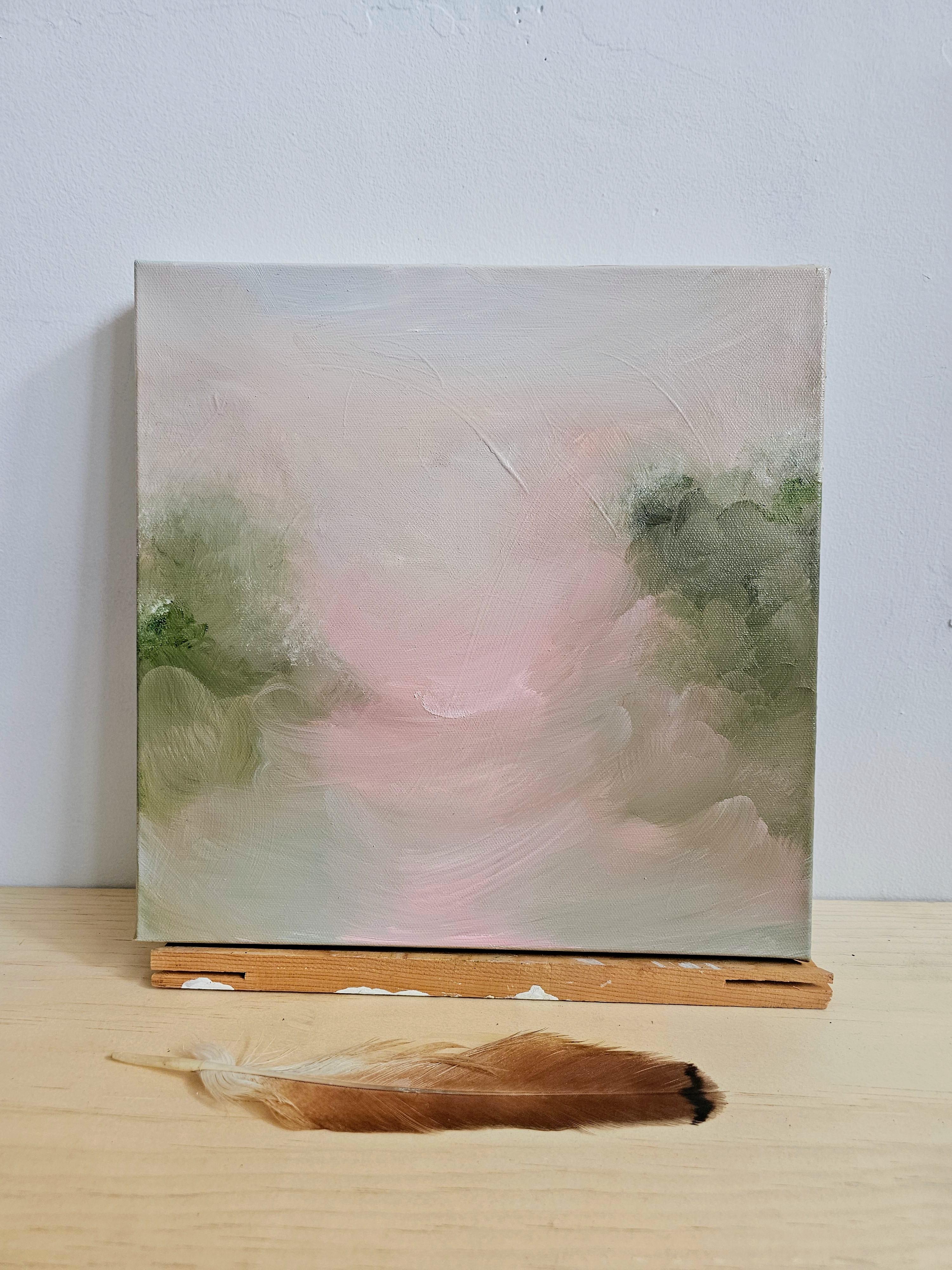 Autumn Lullaby - Verträumte Herbst abstrakte Landschaft Sonnenuntergang Gemälde im Angebot 3