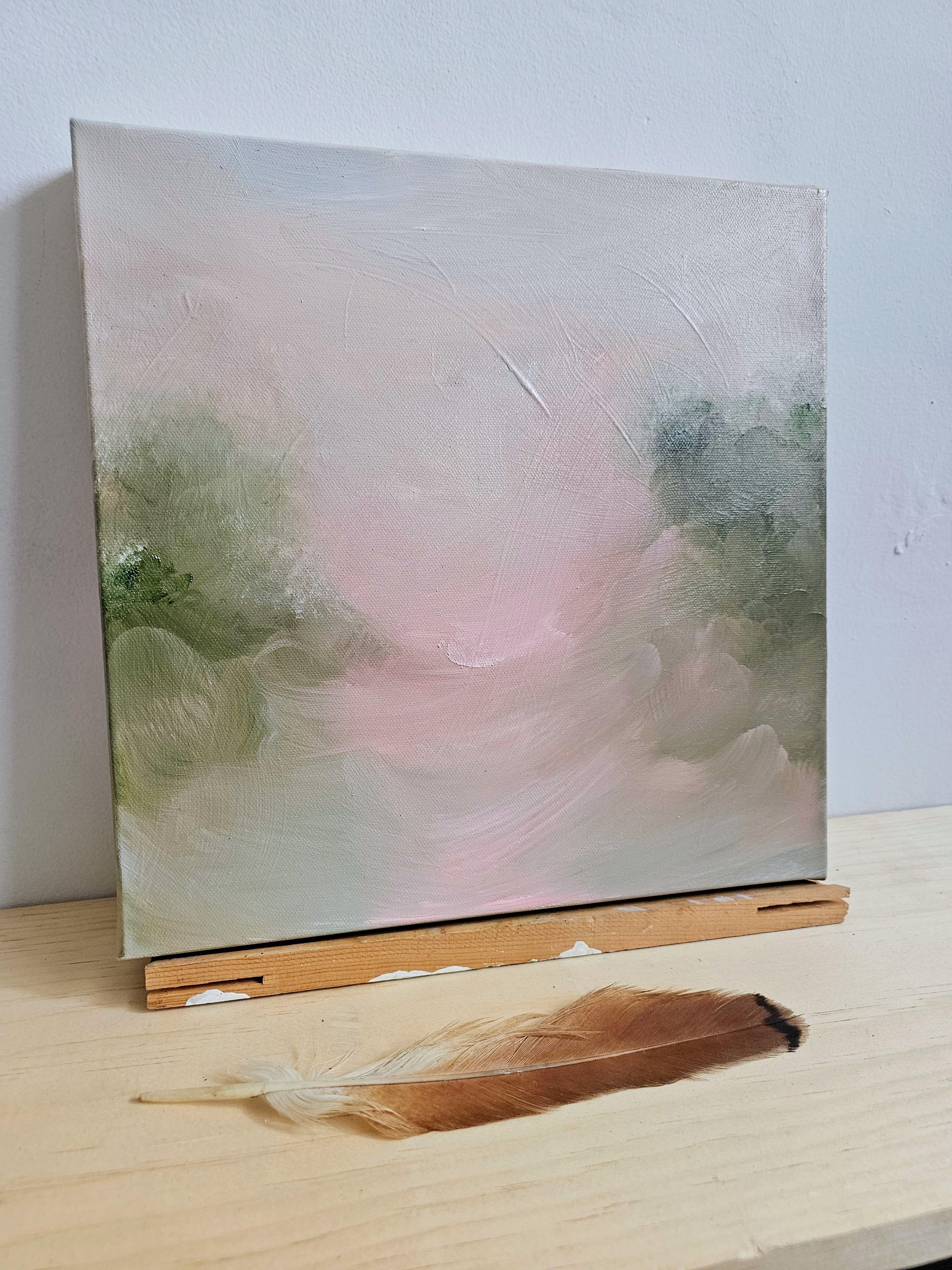 Autumn Lullaby - Verträumte Herbst abstrakte Landschaft Sonnenuntergang Gemälde im Angebot 4