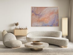 Avalon - Large tranquil peach color abstract painting