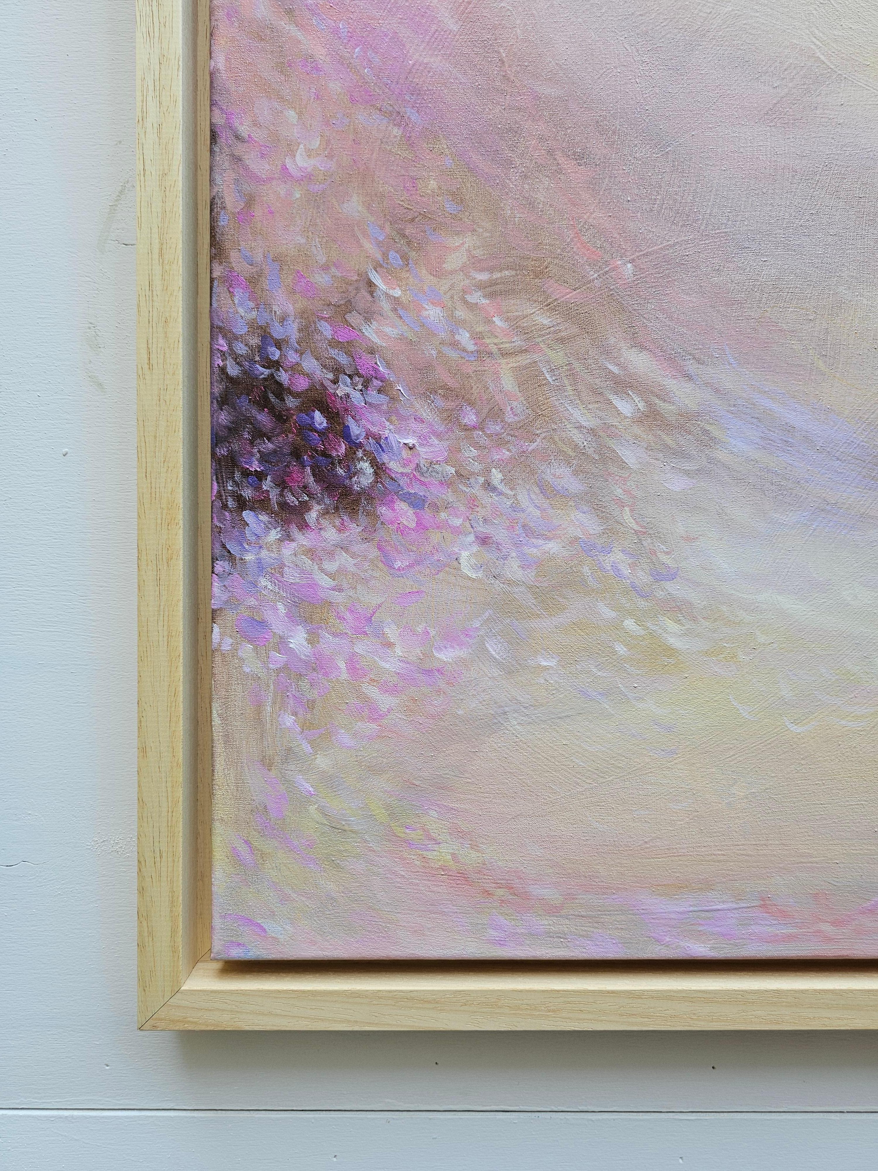 Ballata del vento - Quadro impressionista astratto di un caldo tramonto in vendita 6