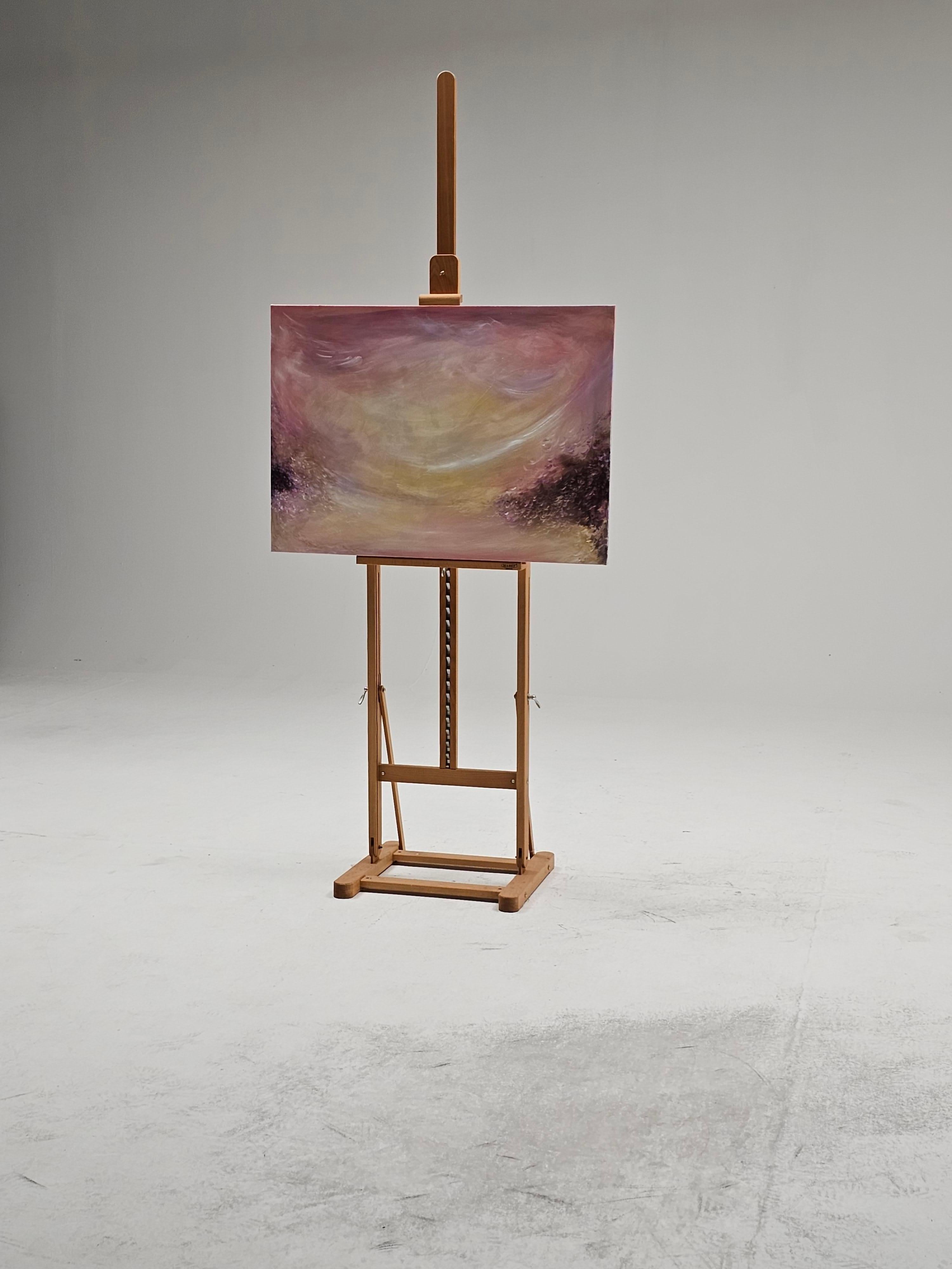 Ballata del vento - Quadro impressionista astratto di un caldo tramonto in vendita 12