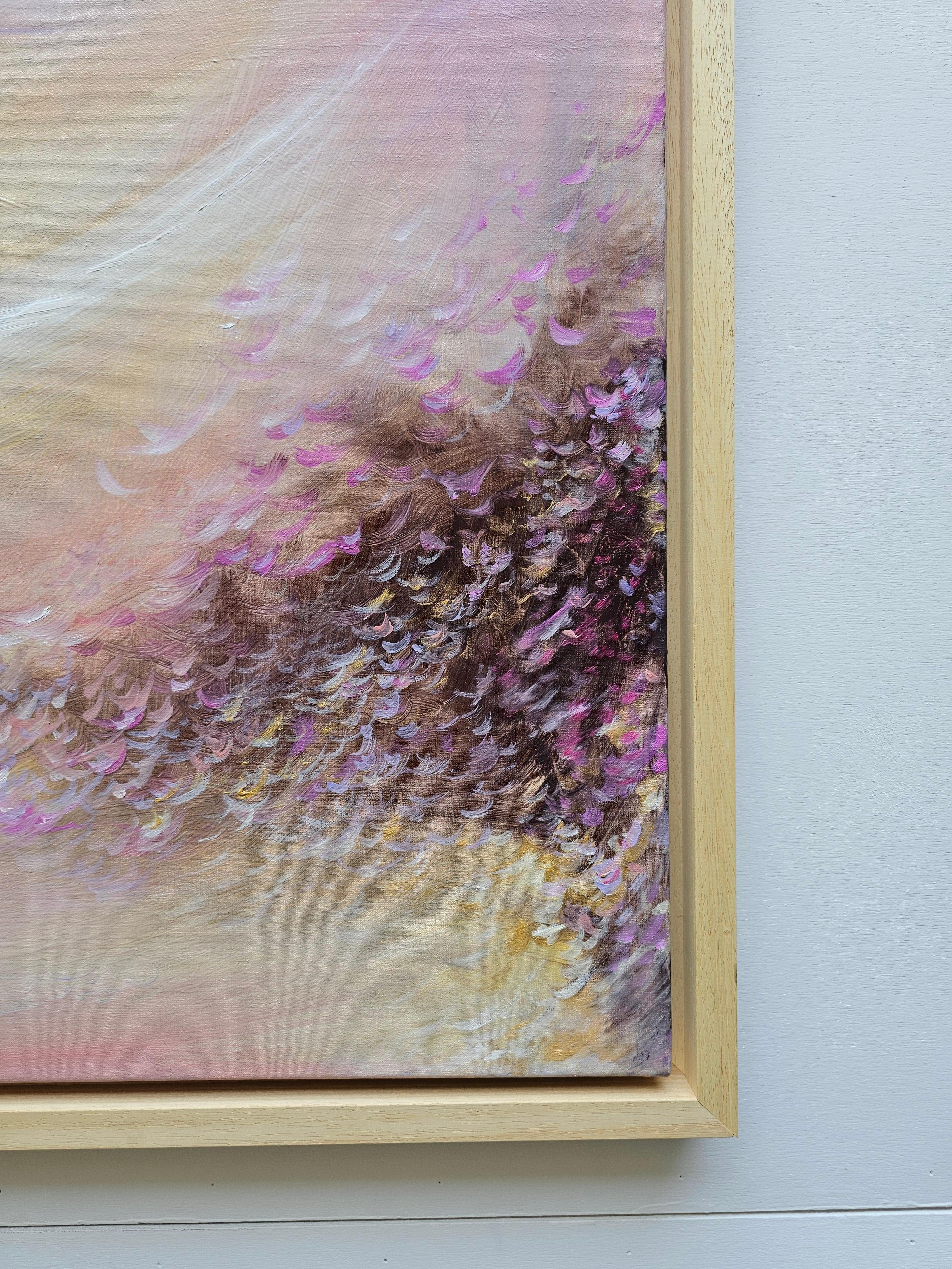 Ballata del vento - Quadro impressionista astratto di un caldo tramonto in vendita 2