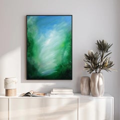 Bring Me To Life - Vibrant green abstract landscape painting
