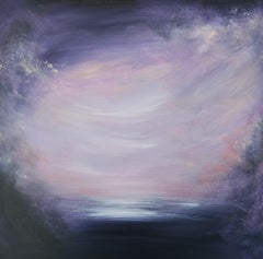 Cassiopeia - Deep blue abstract night sky painting