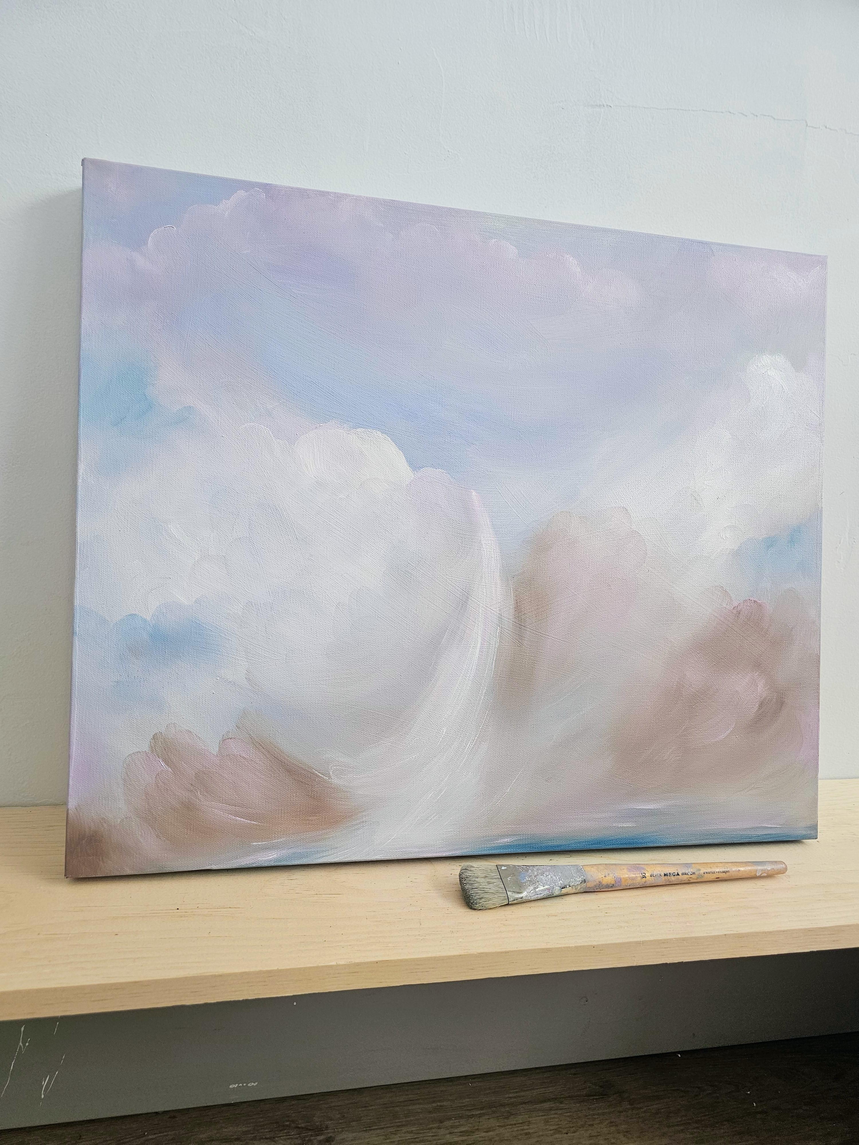 Cold and Snow and Wind and Pink Skies - Atmospheric abstract winter landscape im Angebot 8