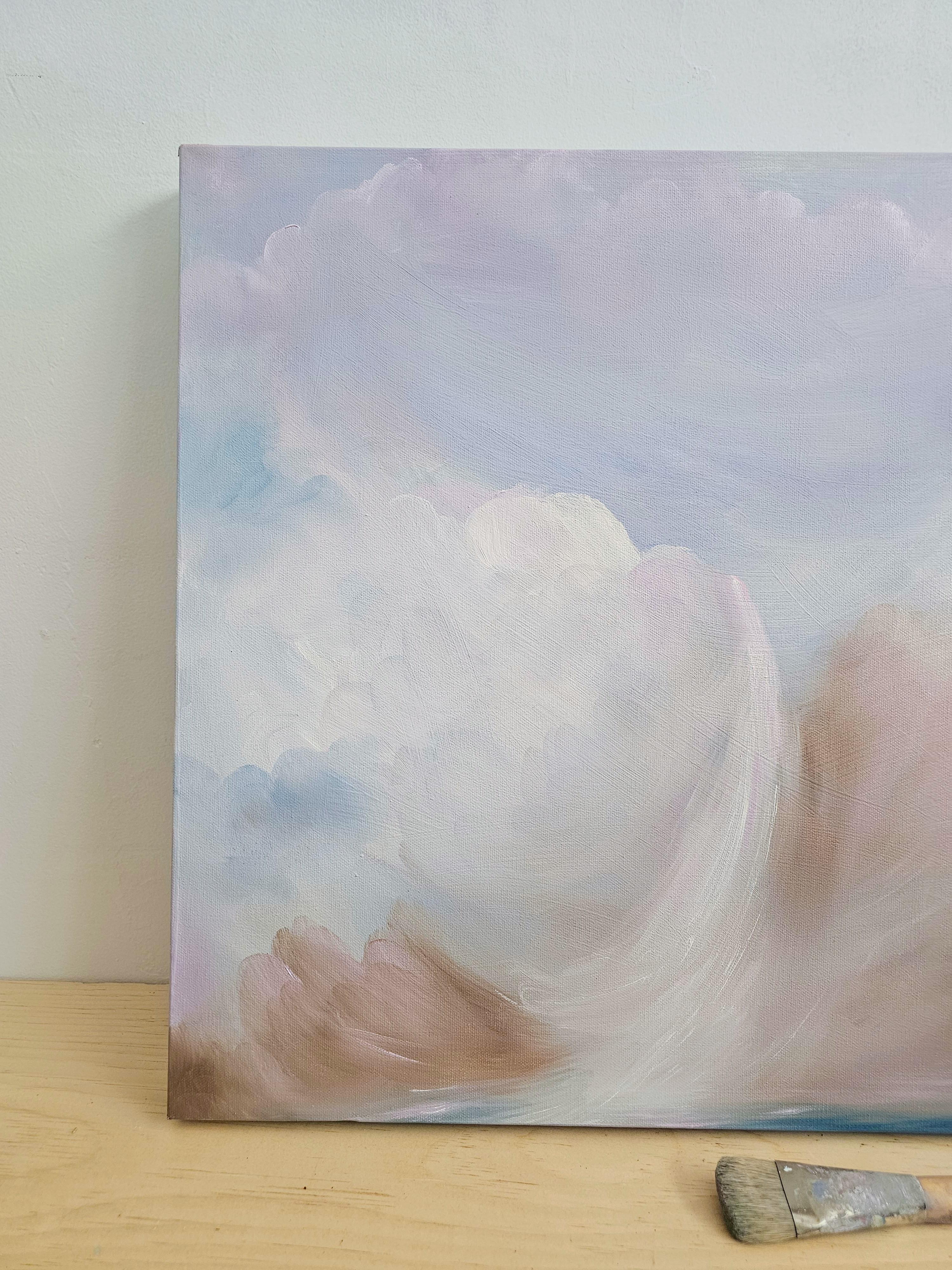 Cold and Snow and Wind and Pink Skies - Atmospheric abstract winter landscape im Angebot 9