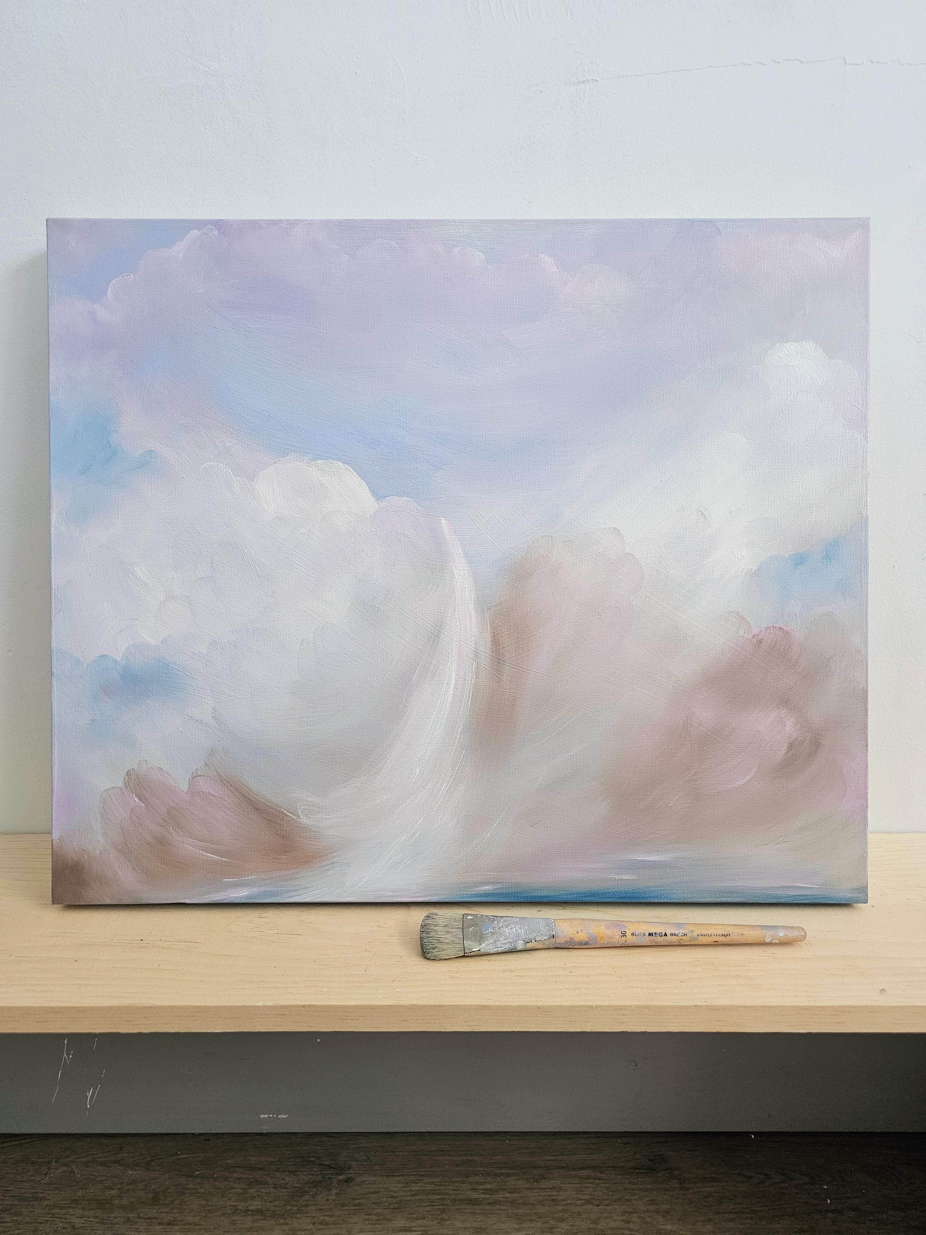 Cold and Snow and Wind and Pink Skies - Atmospheric abstract winter landscape im Angebot 10