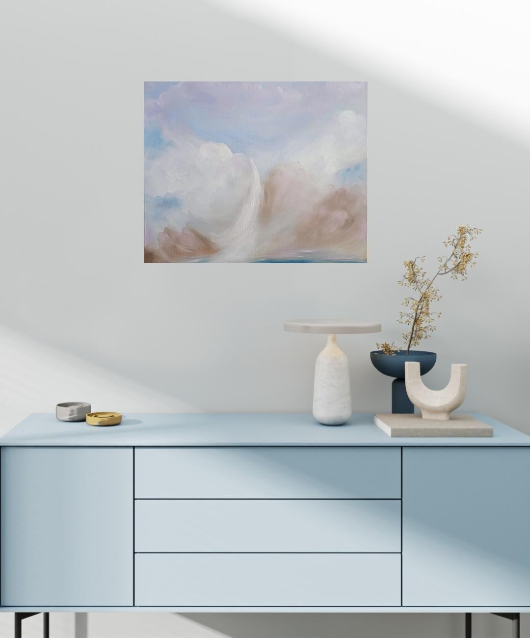 Cold and Snow and Wind and Pink Skies - Atmospheric abstract winter landscape im Angebot 2