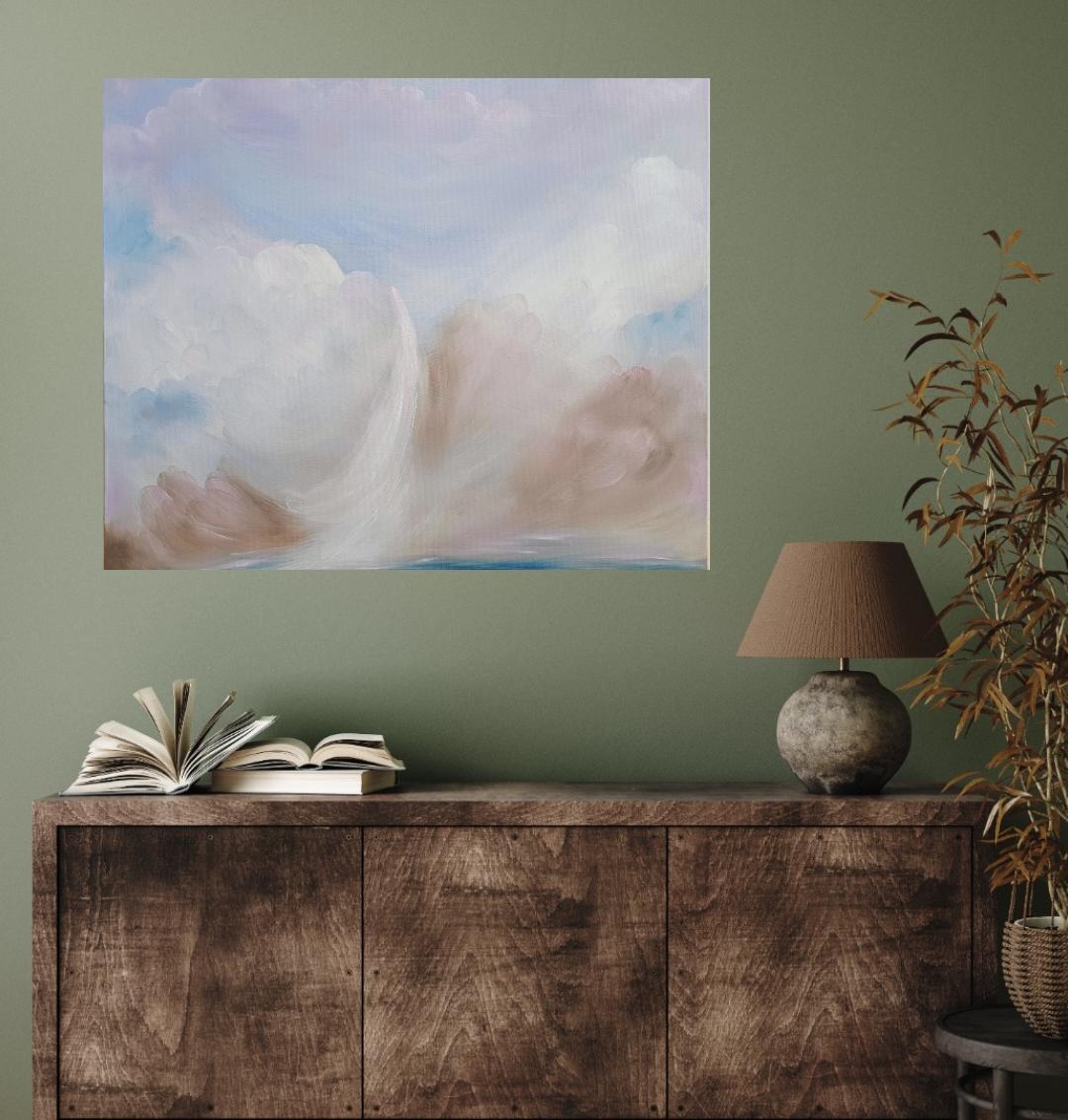 Cold and Snow and Wind and Pink Skies - Atmospheric abstract winter landscape im Angebot 3