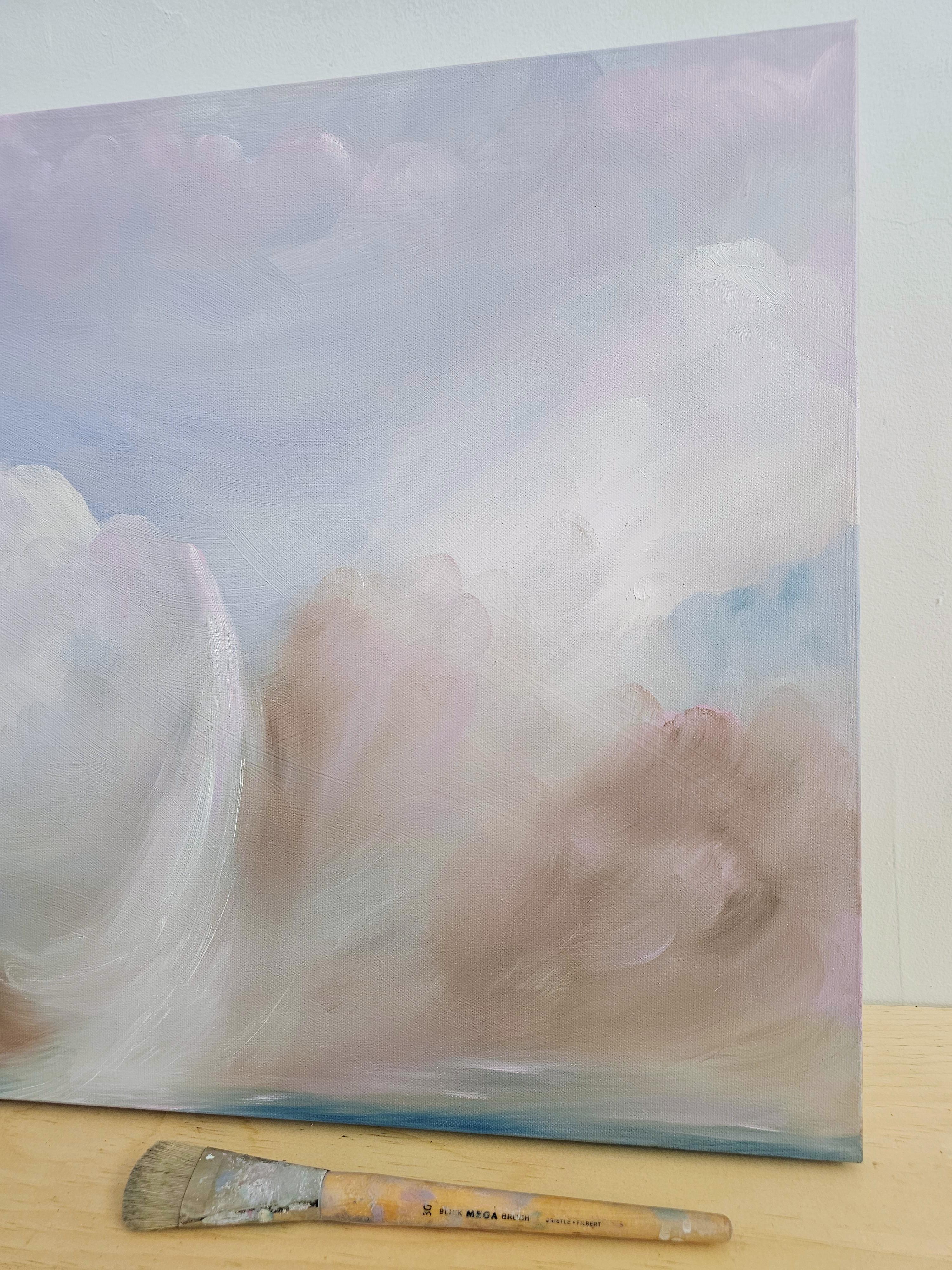 Cold and Snow and Wind and Pink Skies - Atmospheric abstract winter landscape im Angebot 4