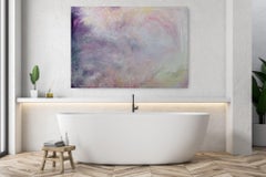 Crimson and clover - Ethereal pink and purple abstract painting