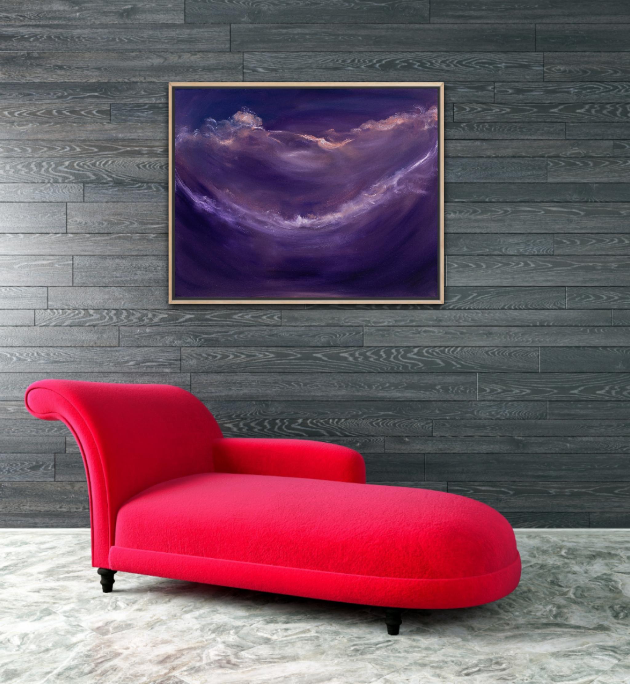 Deep space rhapsody - Abstract purple night sky painting For Sale 9