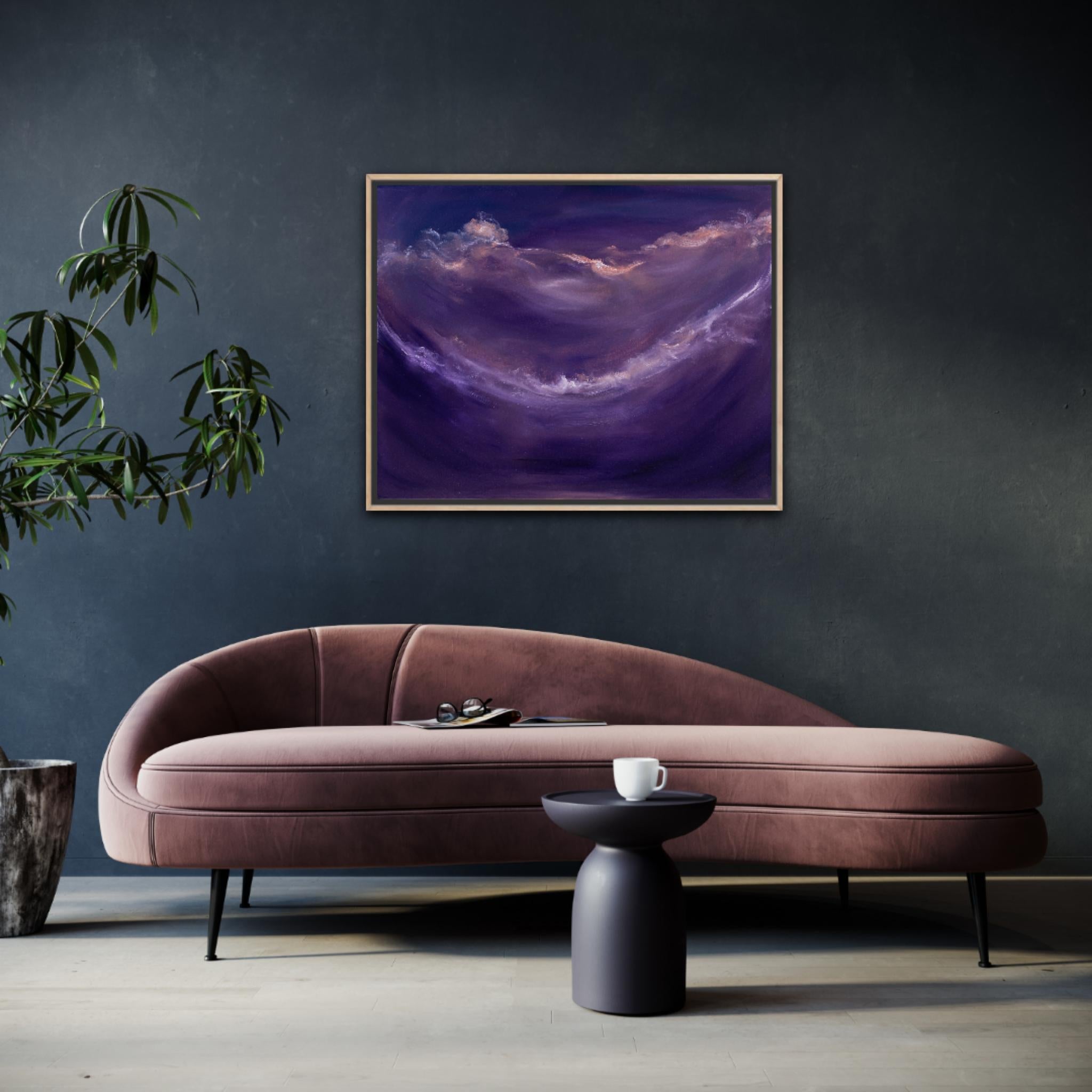 Deep space rhapsody - Abstract purple night sky painting For Sale 6
