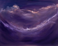 rhapsody de l'espace profond - peinture abstraite du ciel nocturne violet