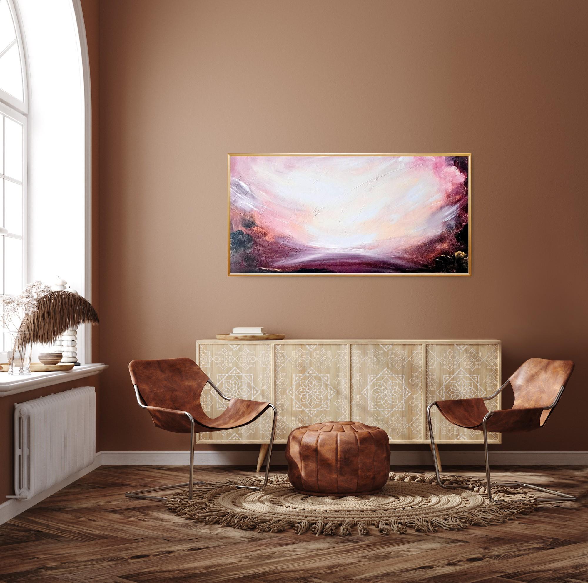 Eternal Etna - Dramatic abstract landscape sky painting For Sale 8