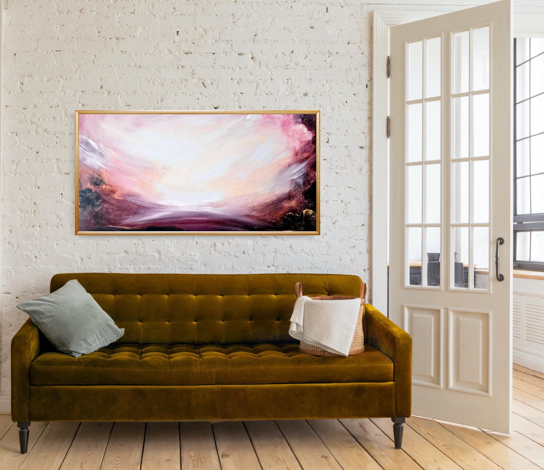 Eternal Etna - Dramatic abstract landscape sky painting For Sale 9