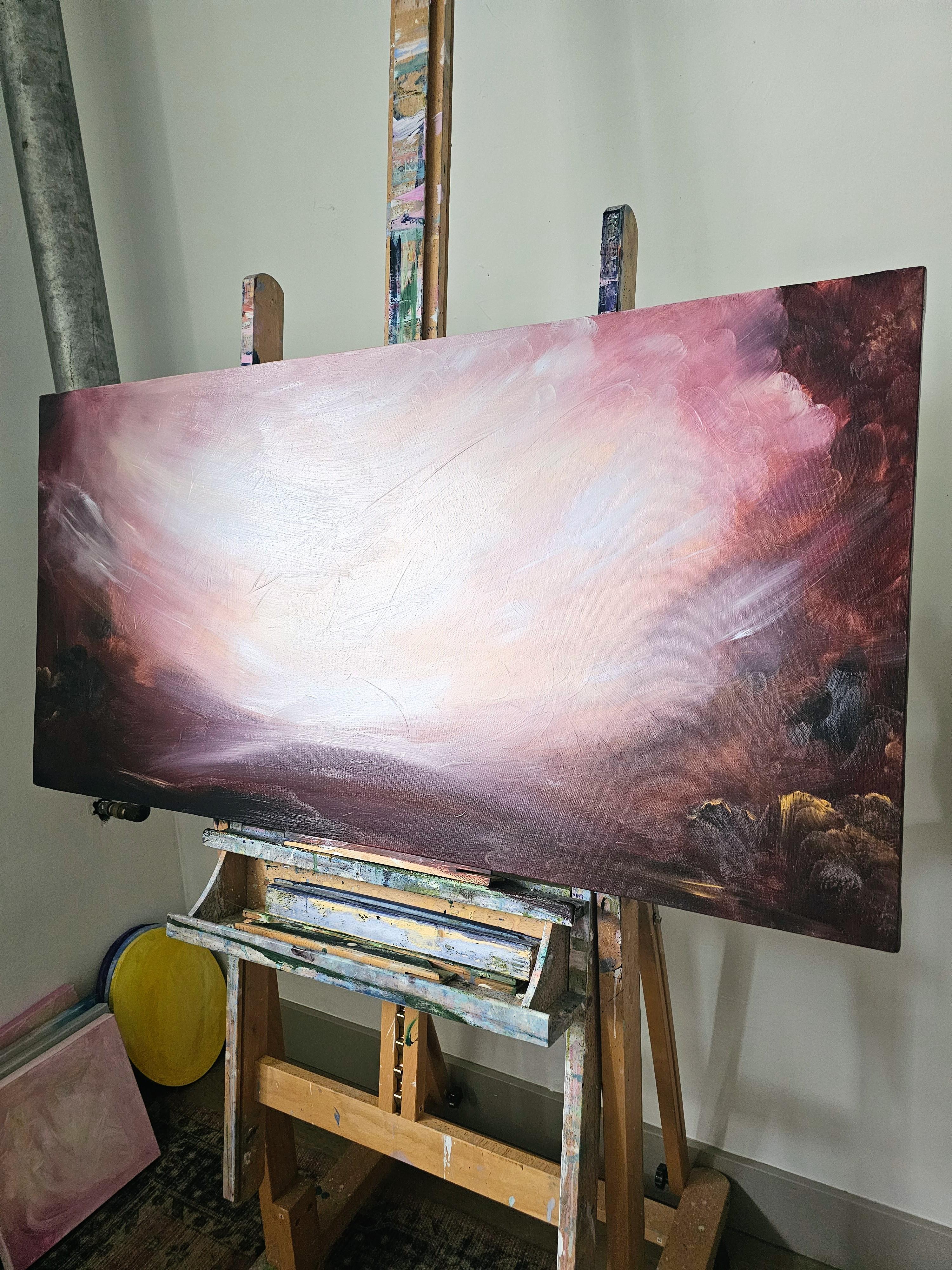 Eternal Etna - Dramatic abstract landscape sky painting For Sale 10