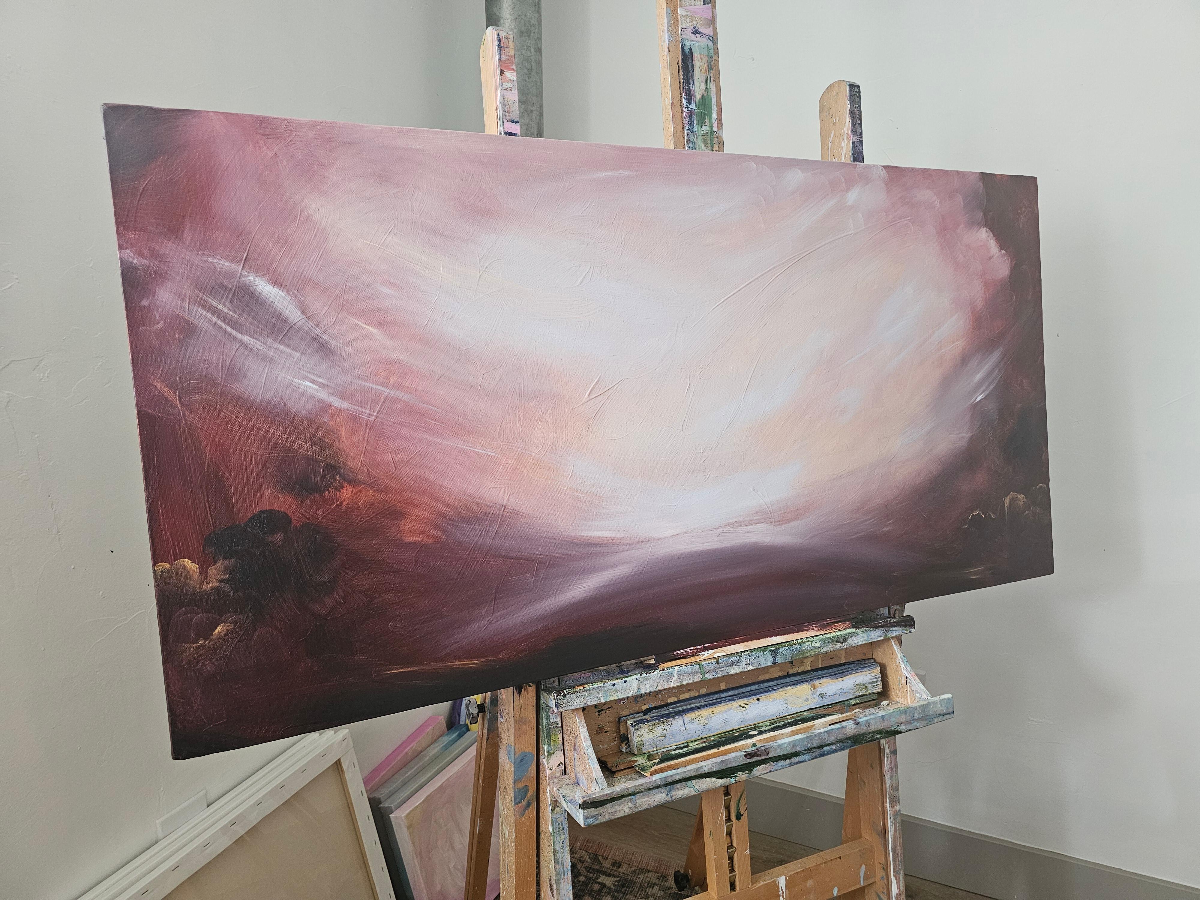 Eternal Etna - Dramatic abstract landscape sky painting For Sale 2
