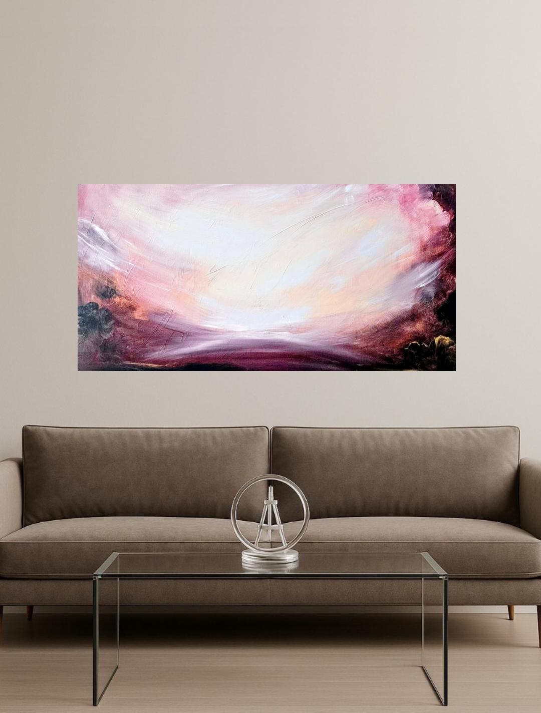 Eternal Etna - Dramatic abstract landscape sky painting For Sale 3