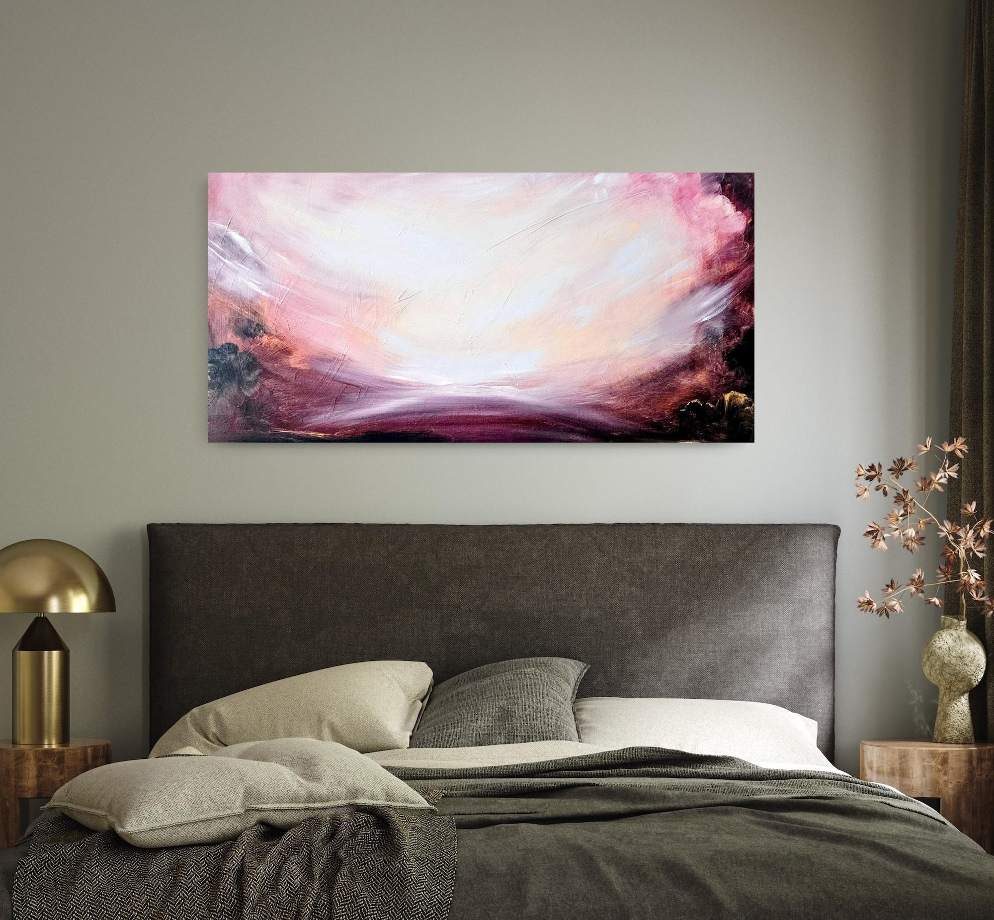 Eternal Etna - Dramatic abstract landscape sky painting For Sale 4