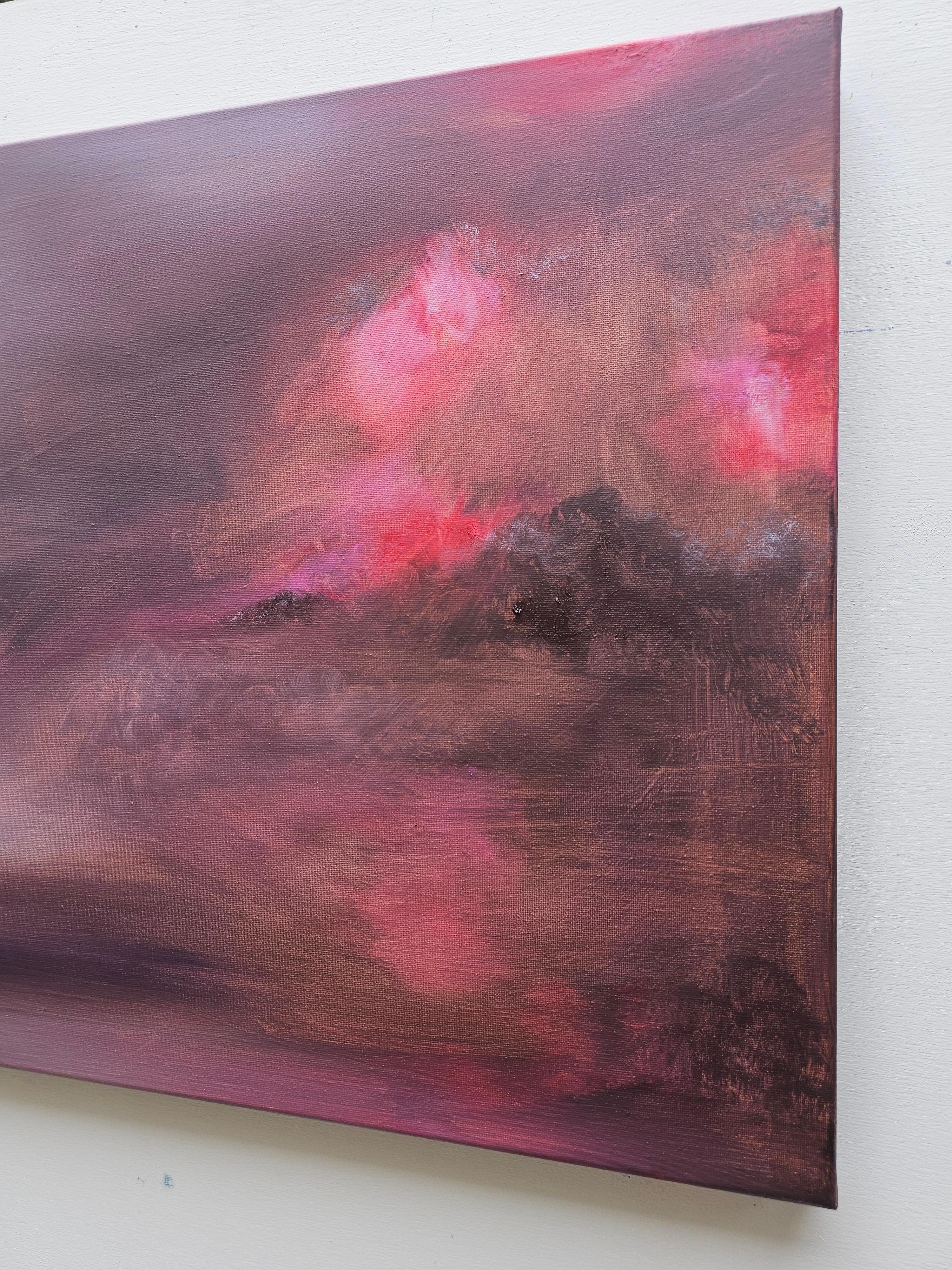 L'Etna se lève - Peinture abstraite dramatique de paysage en vente 9