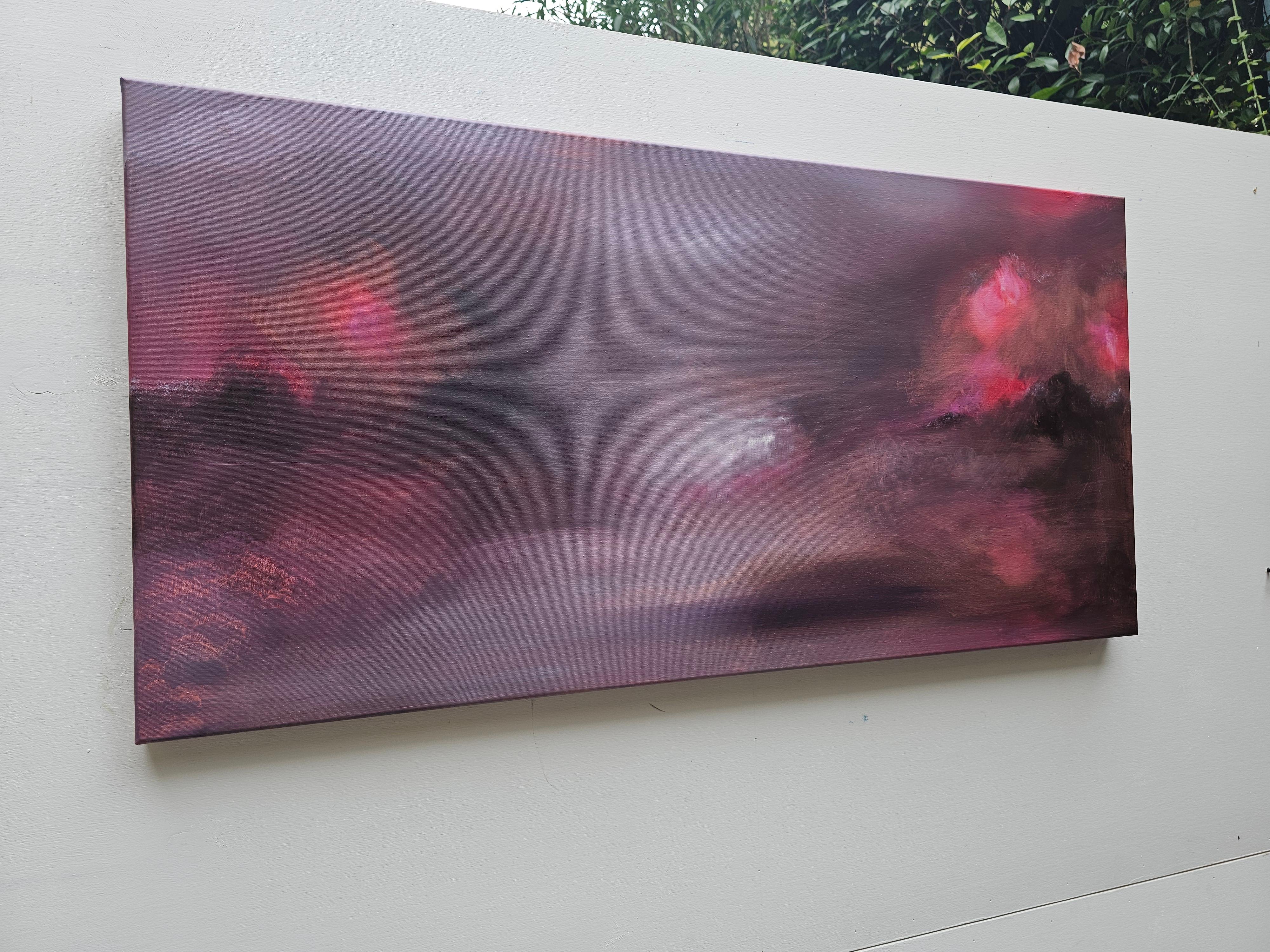 L'Etna se lève - Peinture abstraite dramatique de paysage en vente 11