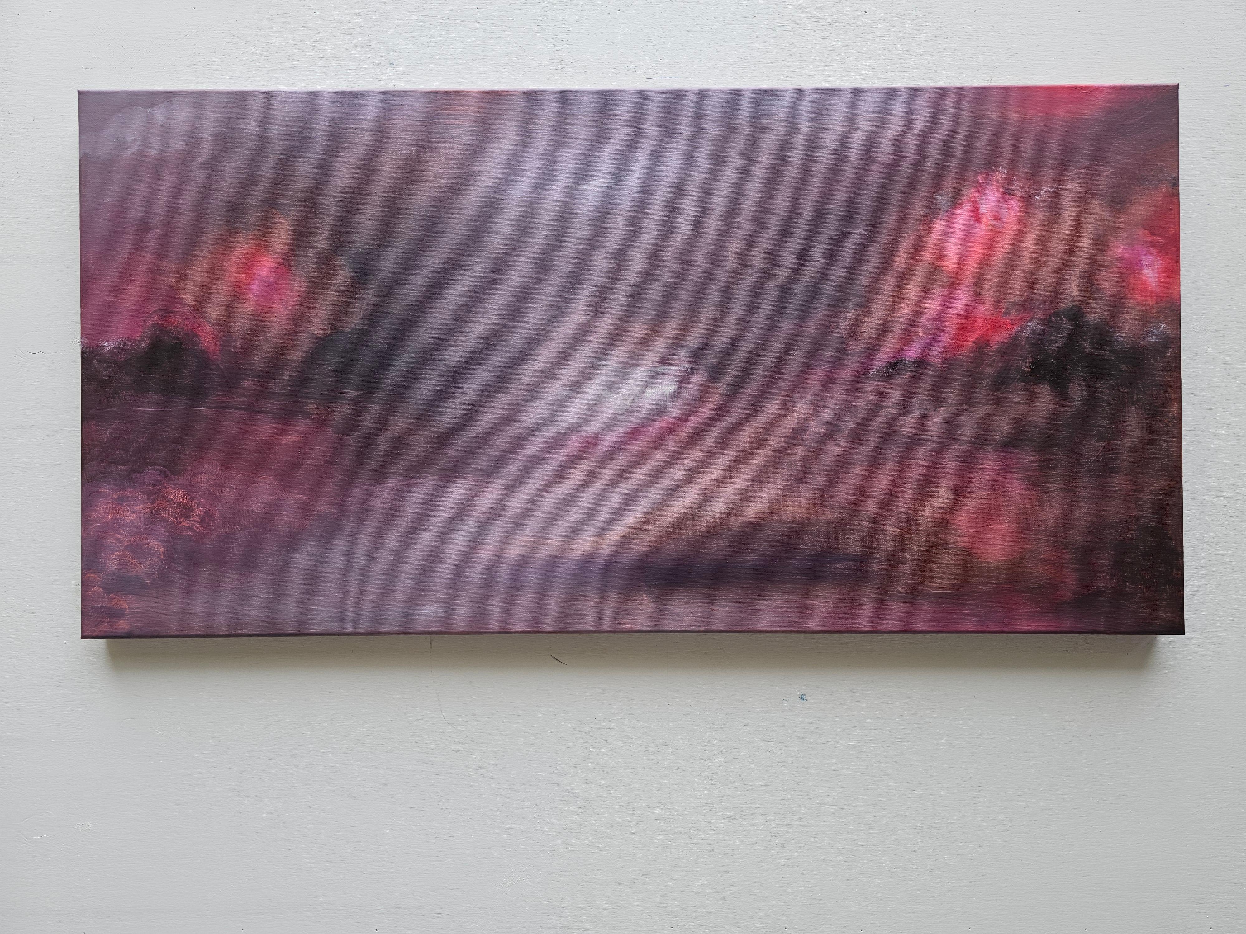 L'Etna se lève - Peinture abstraite dramatique de paysage en vente 13
