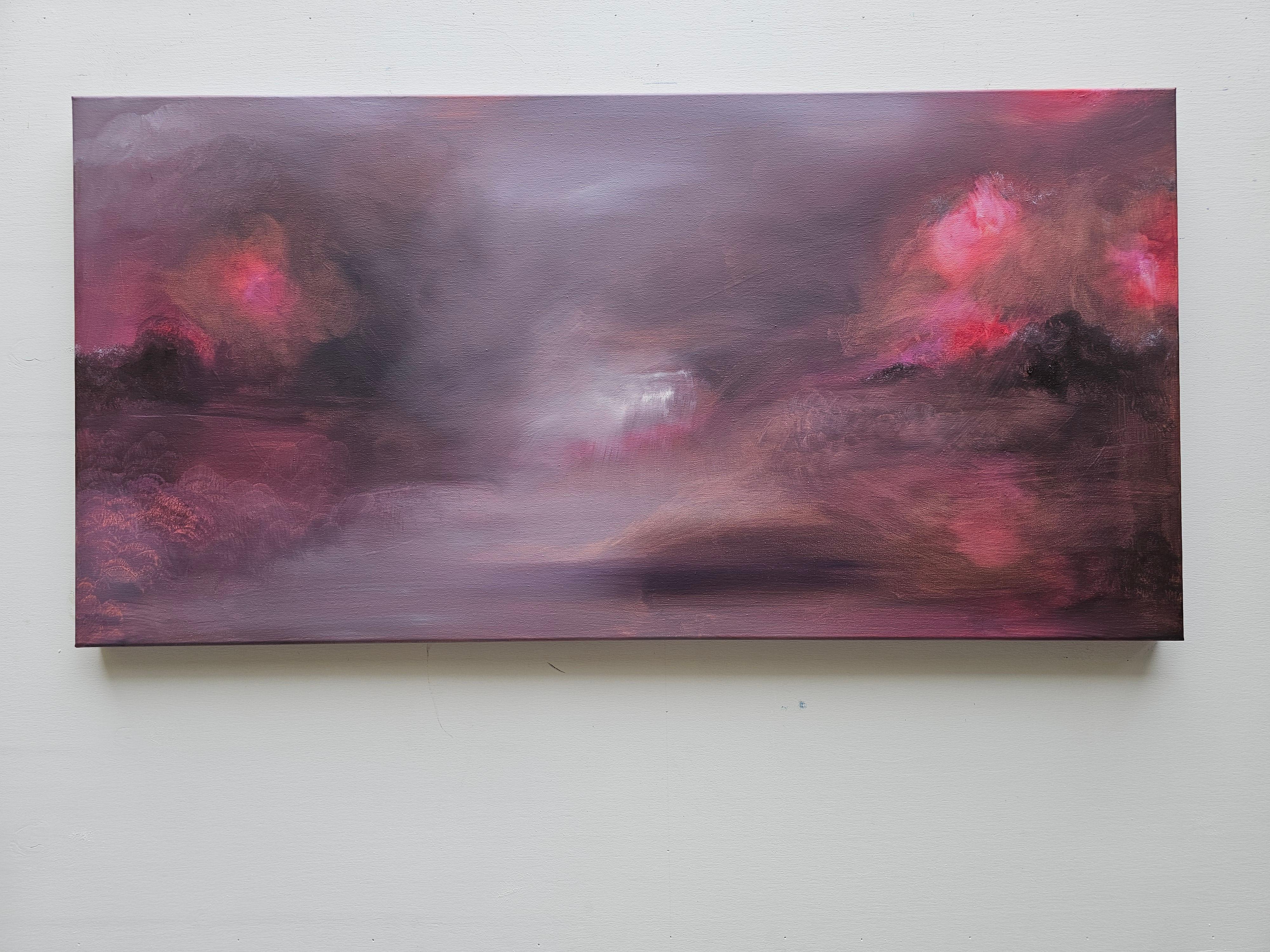 L'Etna se lève - Peinture abstraite dramatique de paysage en vente 14