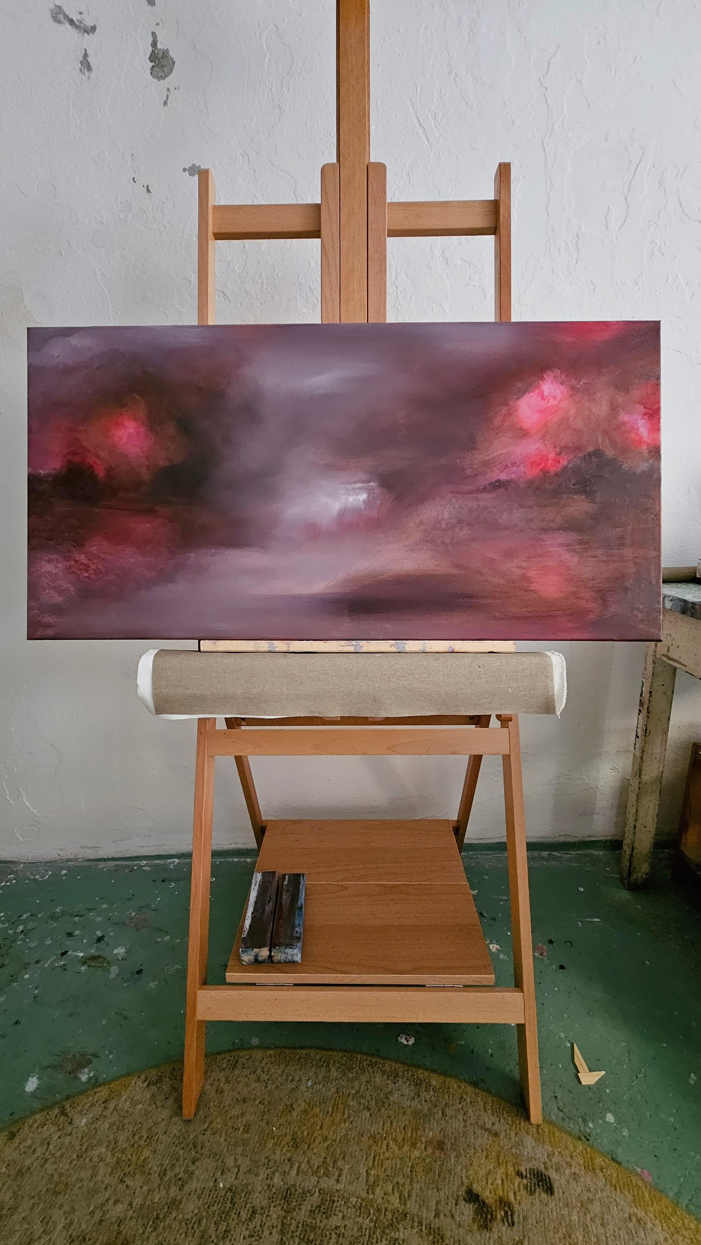 L'Etna che sale - Paesaggio astratto drammatico - Painting di Jennifer L. Baker
