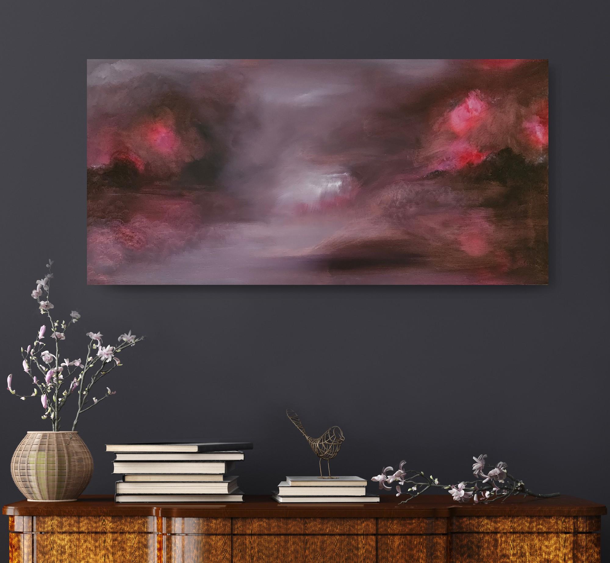 L'Etna che sale - Paesaggio astratto drammatico - Painting Contemporaneo di Jennifer L. Baker