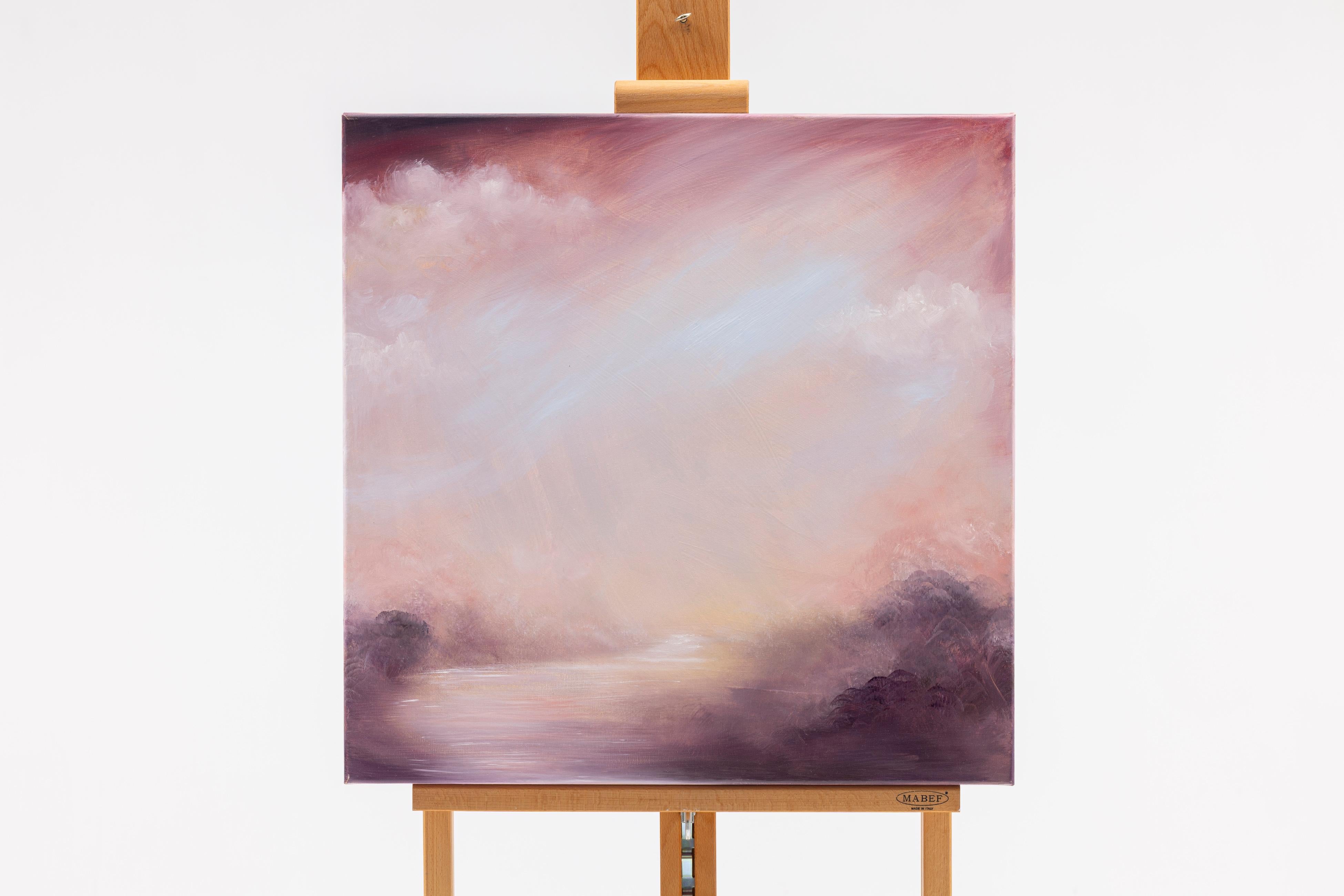 Evocation de l'aube - Peinture de paysage abstraite douce - Painting de Jennifer L. Baker