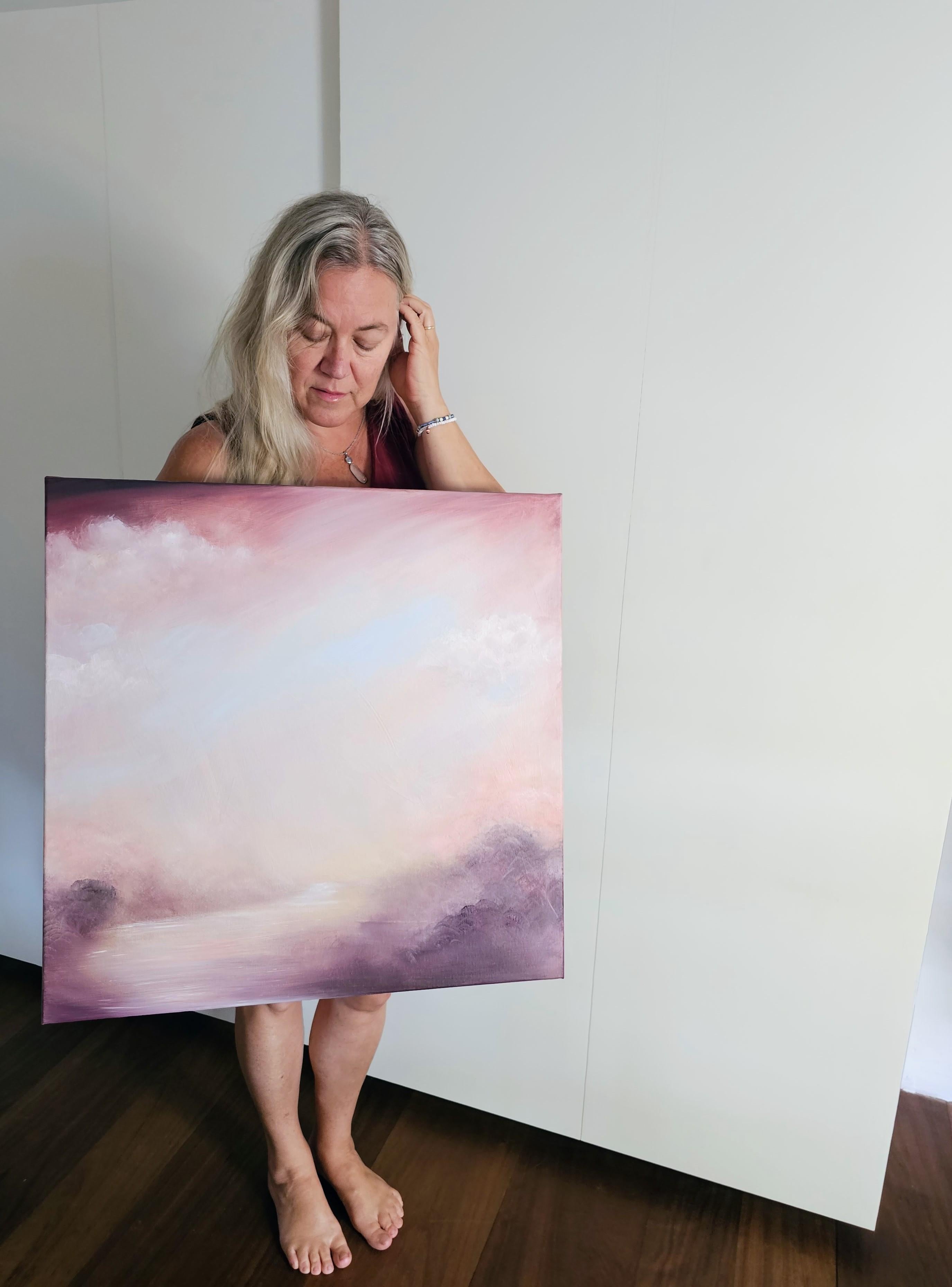 Evocazione dell'alba - Pittura astratta morbida di paesaggio - Painting Impressionismo astratto di Jennifer L. Baker