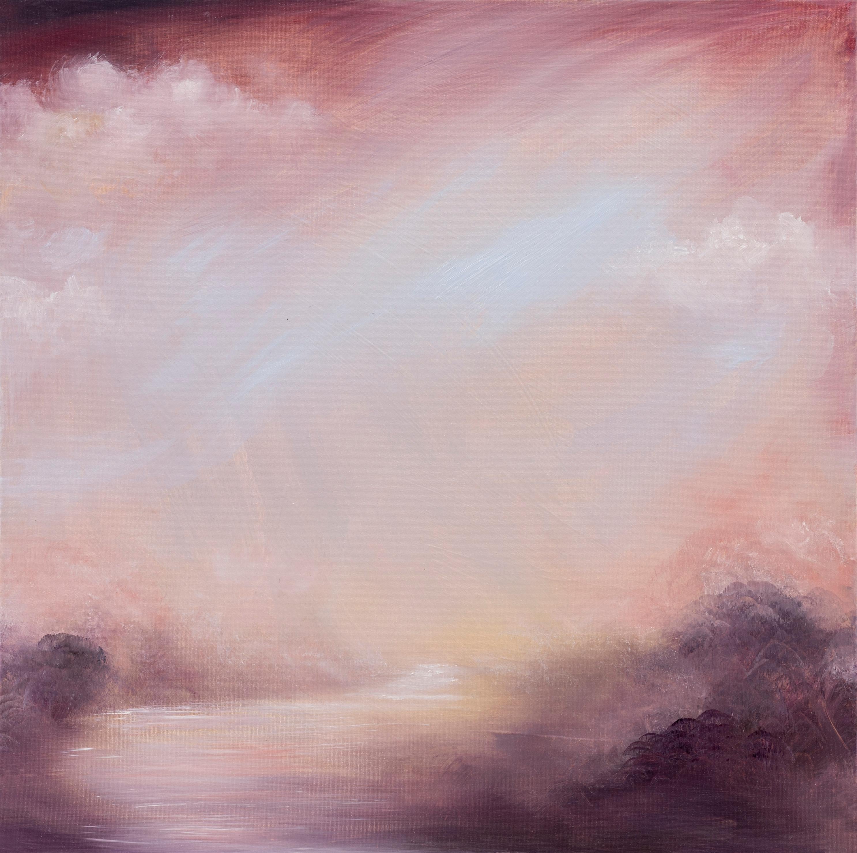 Evocation de l'aube - Peinture de paysage abstraite douce