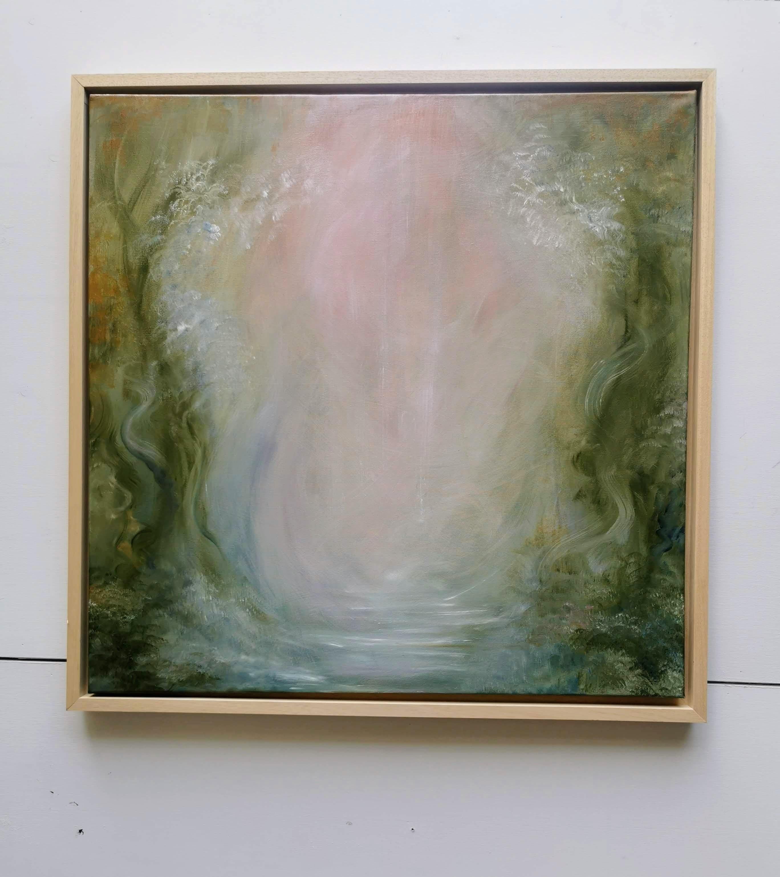Favola - Quadro astratto di paesaggio morbido e sognante - Painting di Jennifer L. Baker