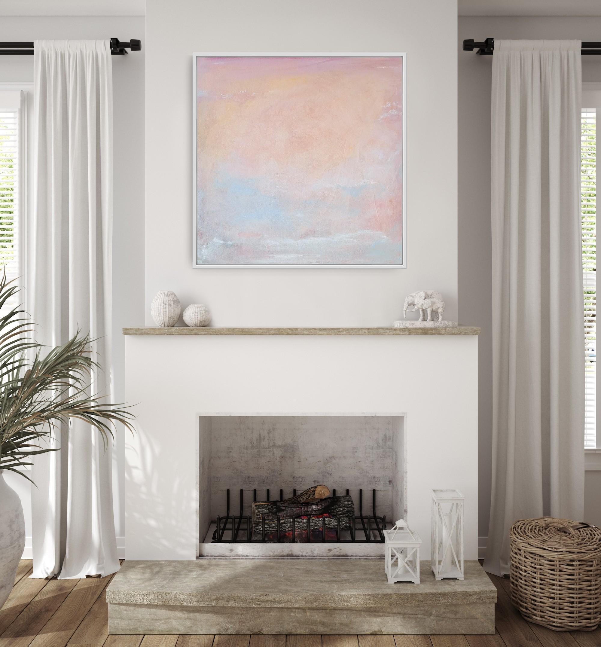 Prima luce - Quadro atmosferico etereo del cielo astratto a pastello 1