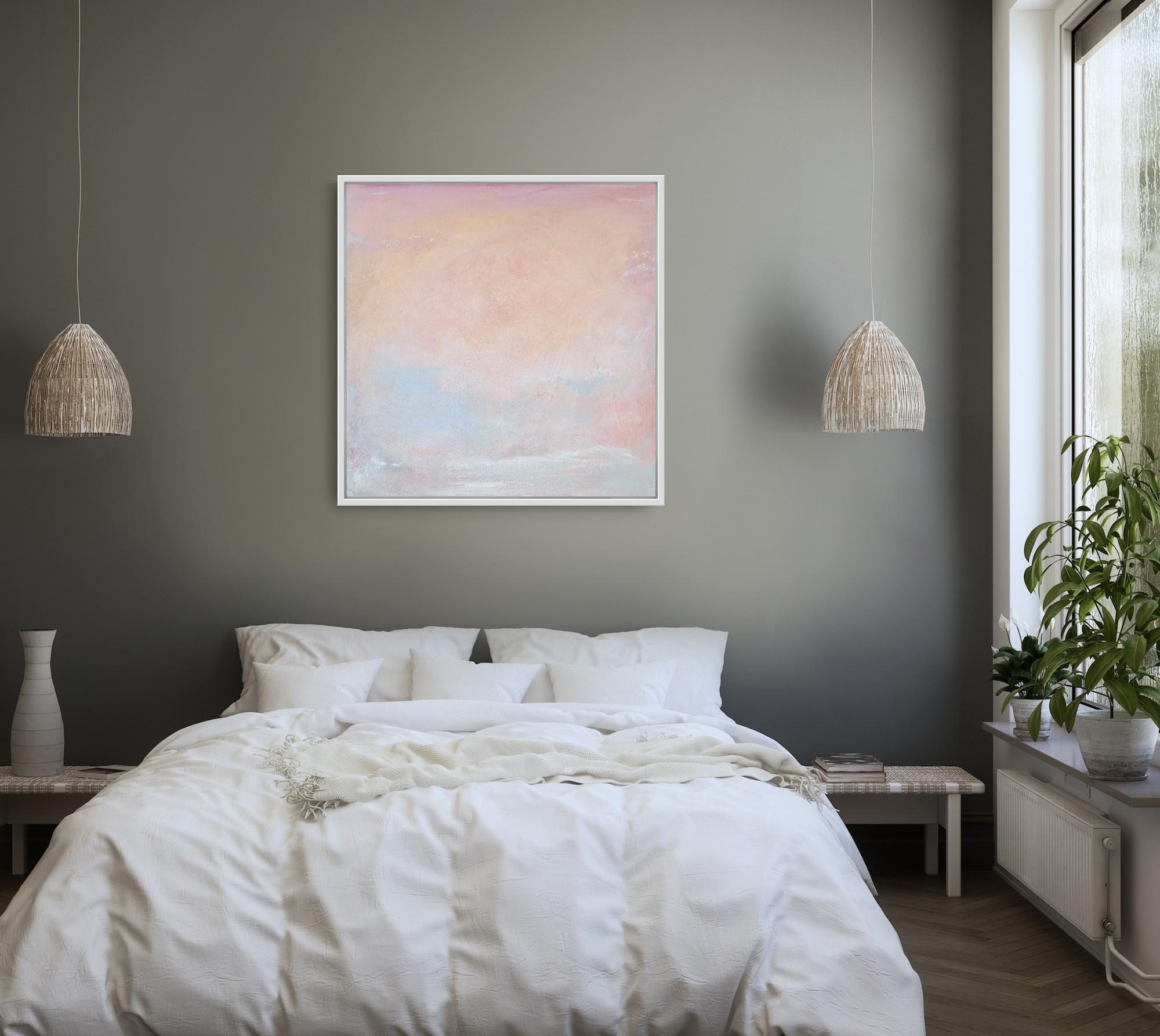 Prima luce - Quadro atmosferico etereo del cielo astratto a pastello 2