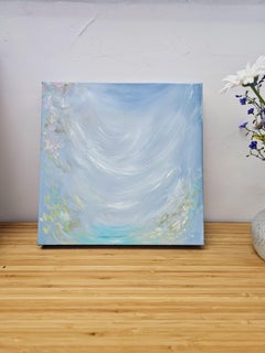 Gathering Wildflowers - Dreamy small abstract floral painting