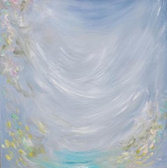 Cueillette de fleurs sauvages - Petite peinture florale abstraite et rêveuse