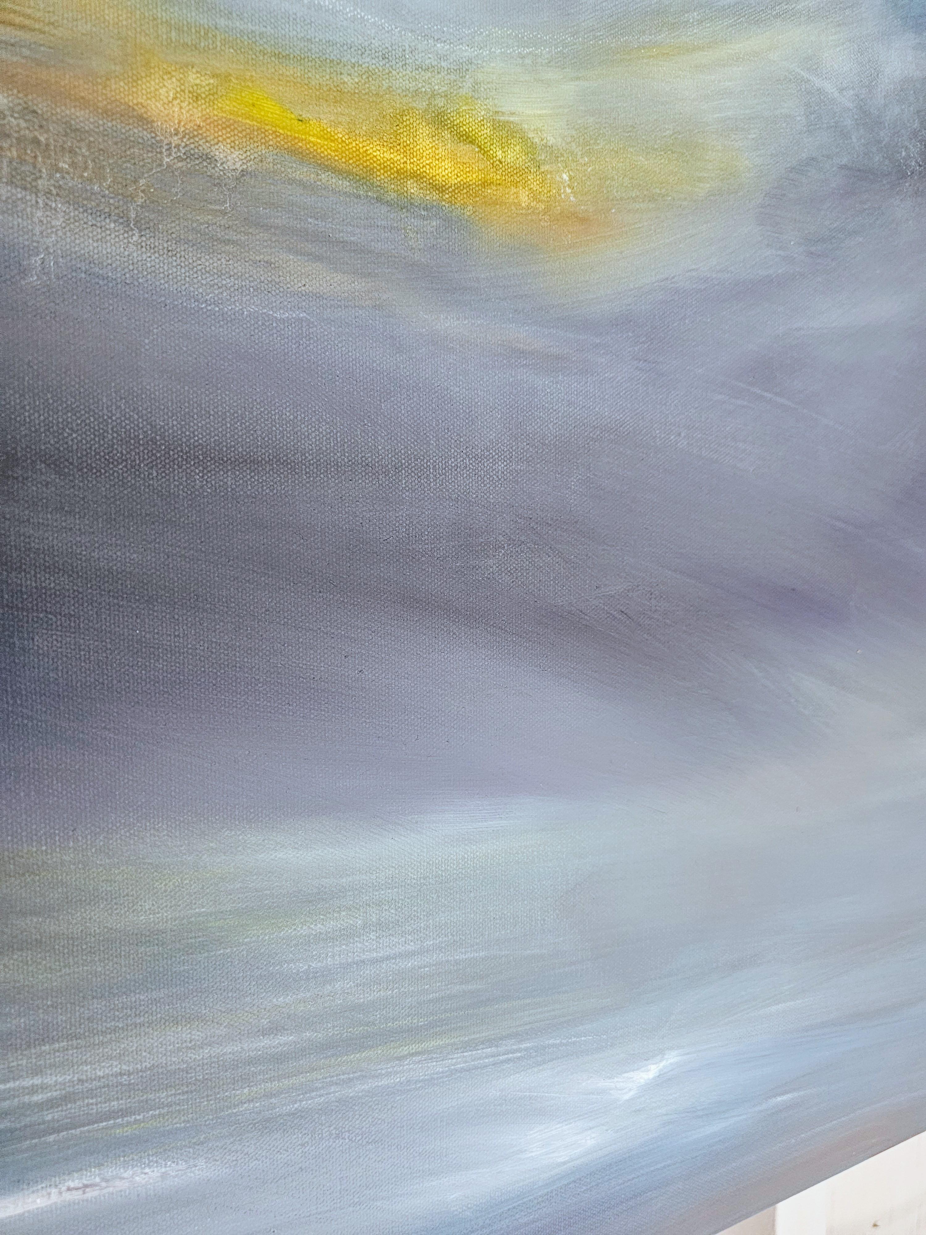 Coeur de la mer - Peinture abstraite bleue de paysage marin en vente 8