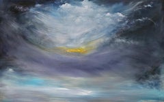 Coeur de la mer - Peinture abstraite bleue de paysage marin