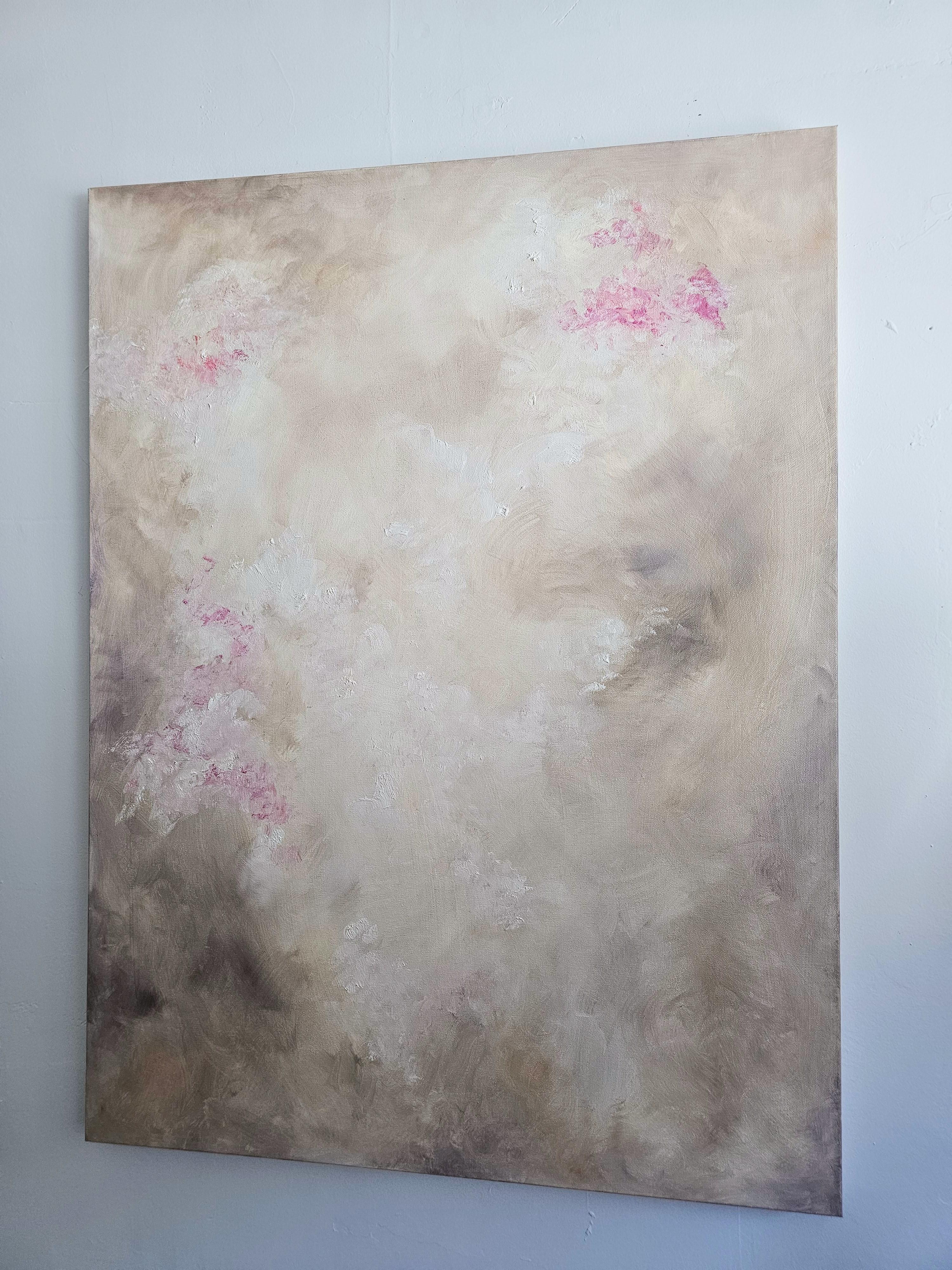 Hydrangea - Soft abstract floral painting - Abstract Painting by Jennifer L. Baker