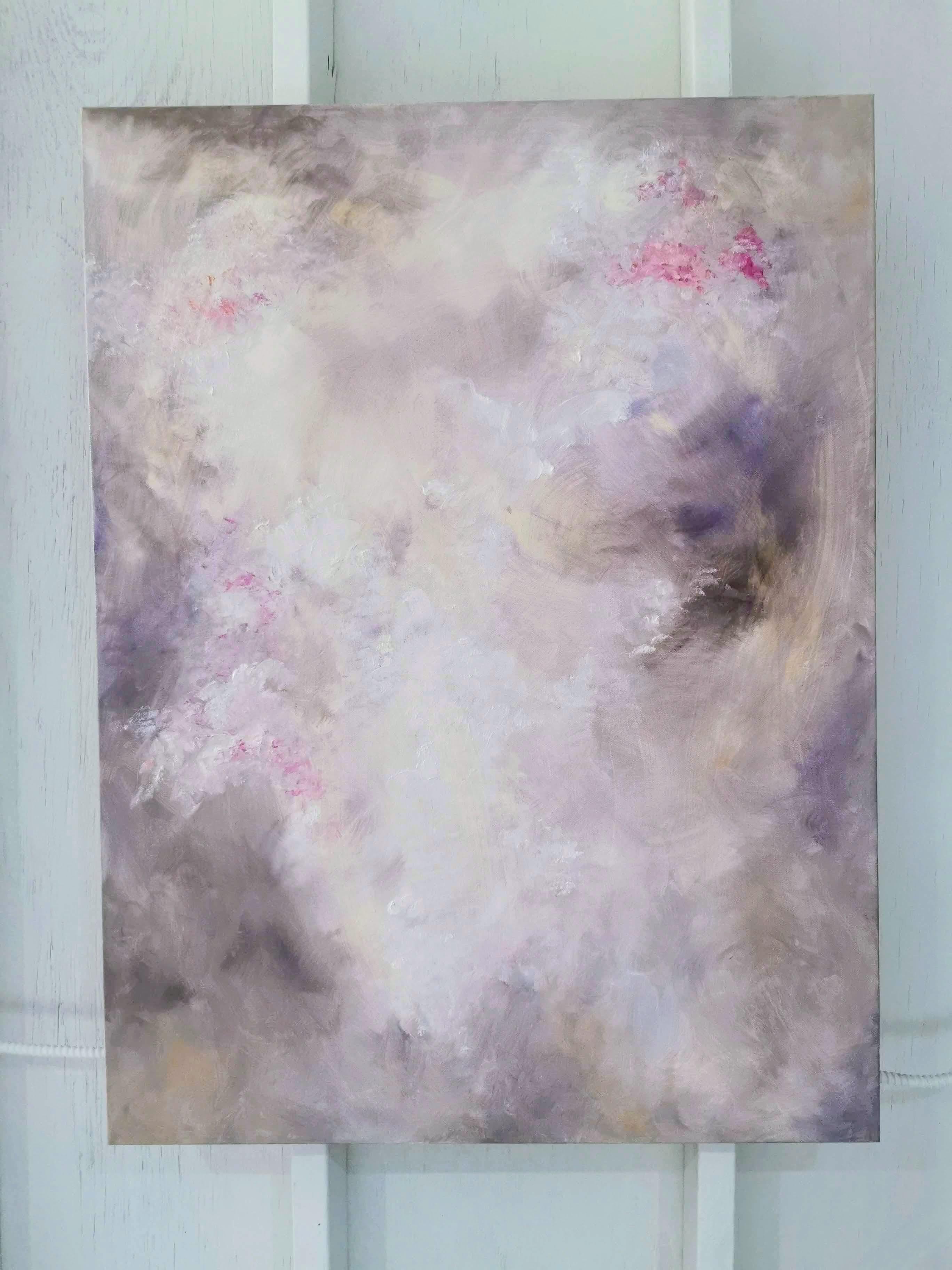 Hydrangea - Soft abstract floral painting - Abstract Painting by Jennifer L. Baker
