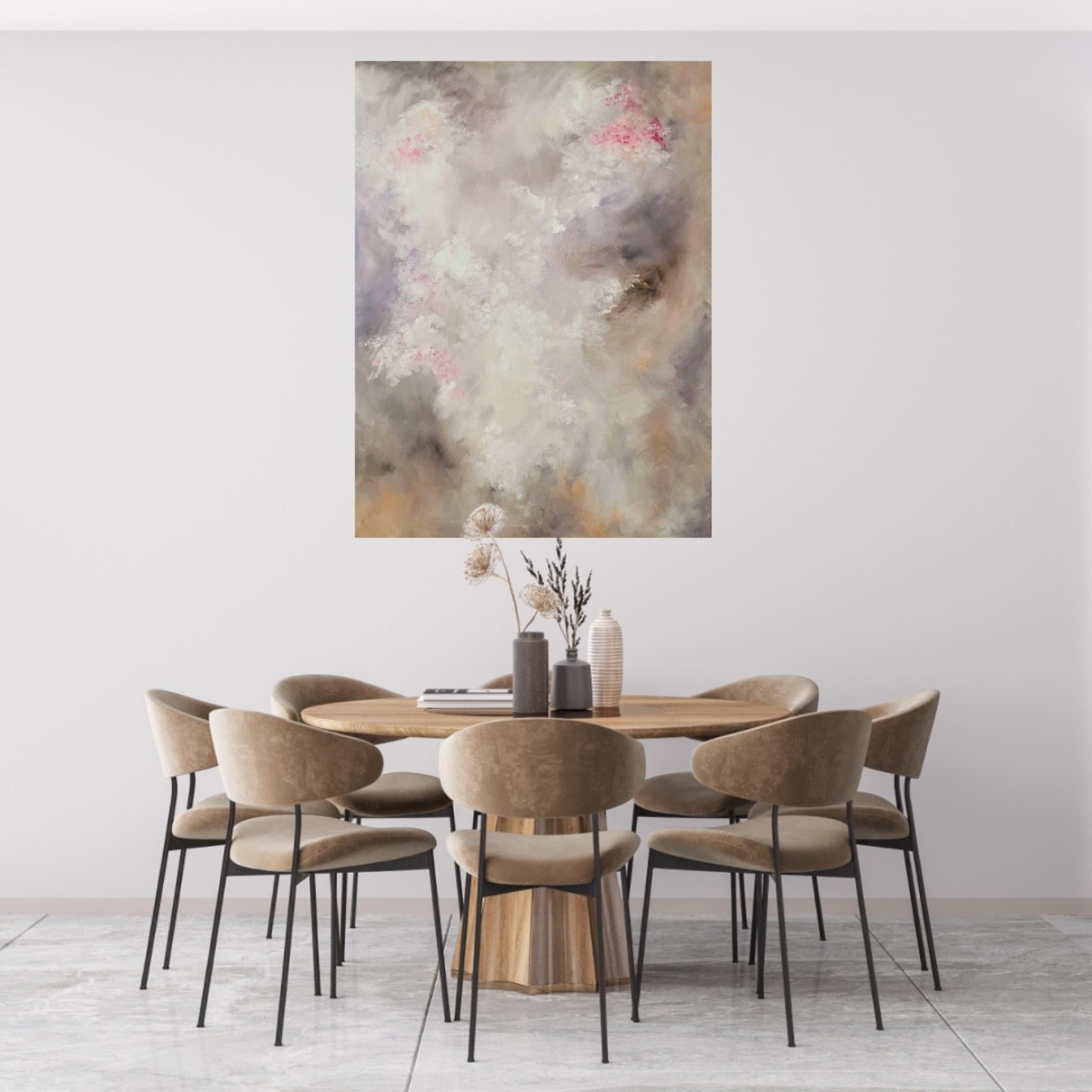 Hydrangea - Soft abstract floral painting For Sale 4