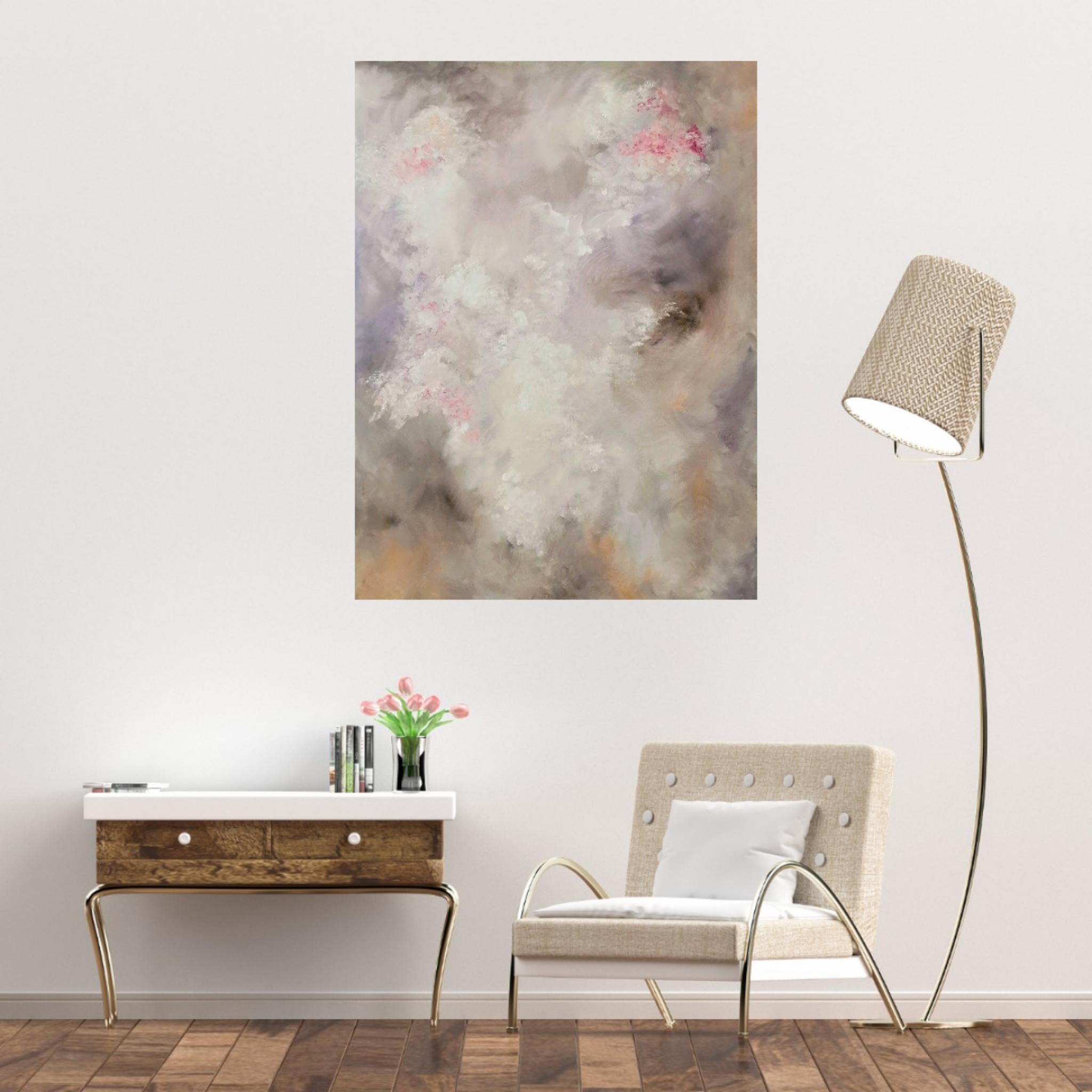Hydrangea - Soft abstract floral painting For Sale 5