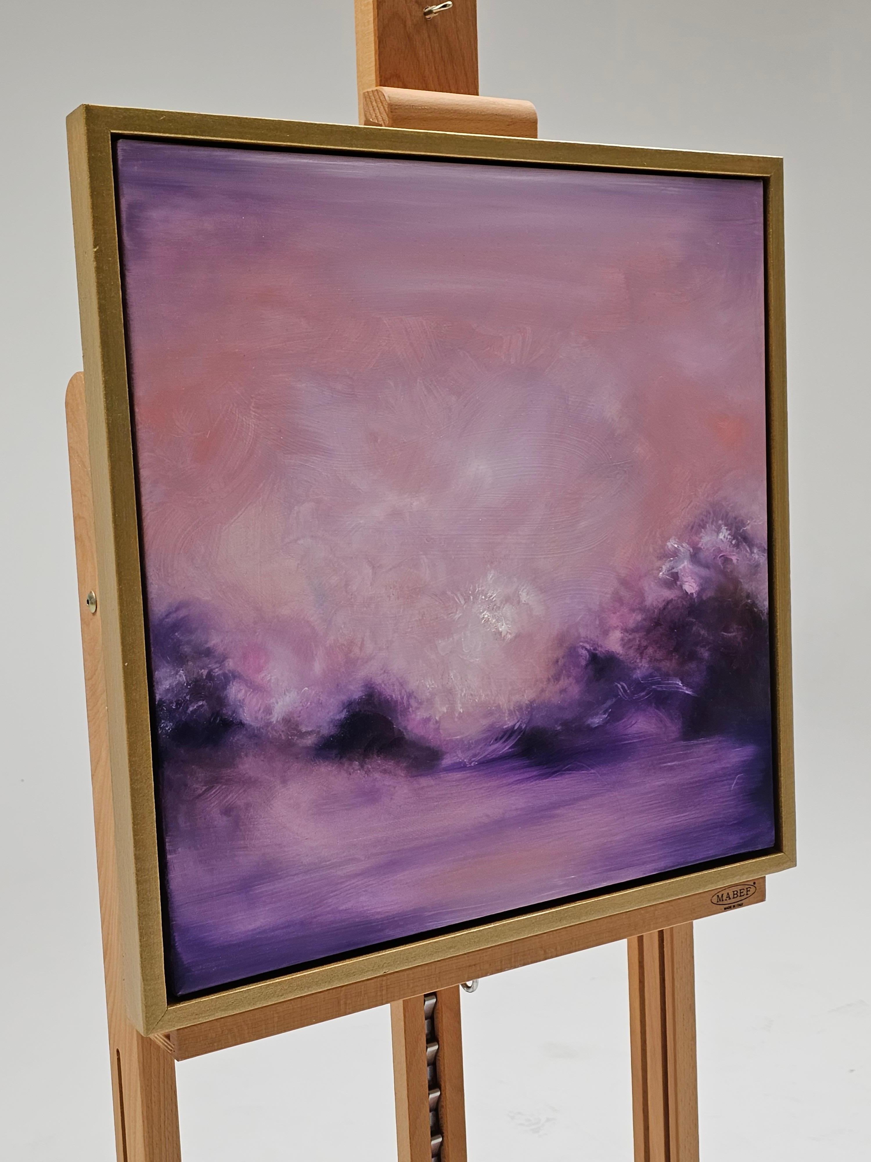 Sono in fiamme - Quadro astratto del tramonto, cielo rosa, viola e cremisi 1