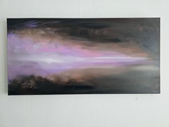 I Am Persephone Abstract Landscape Painting, Signed, 15x30 Inches