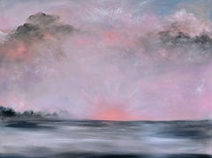 I am the light in the storm - Abstract landscape sunset painting